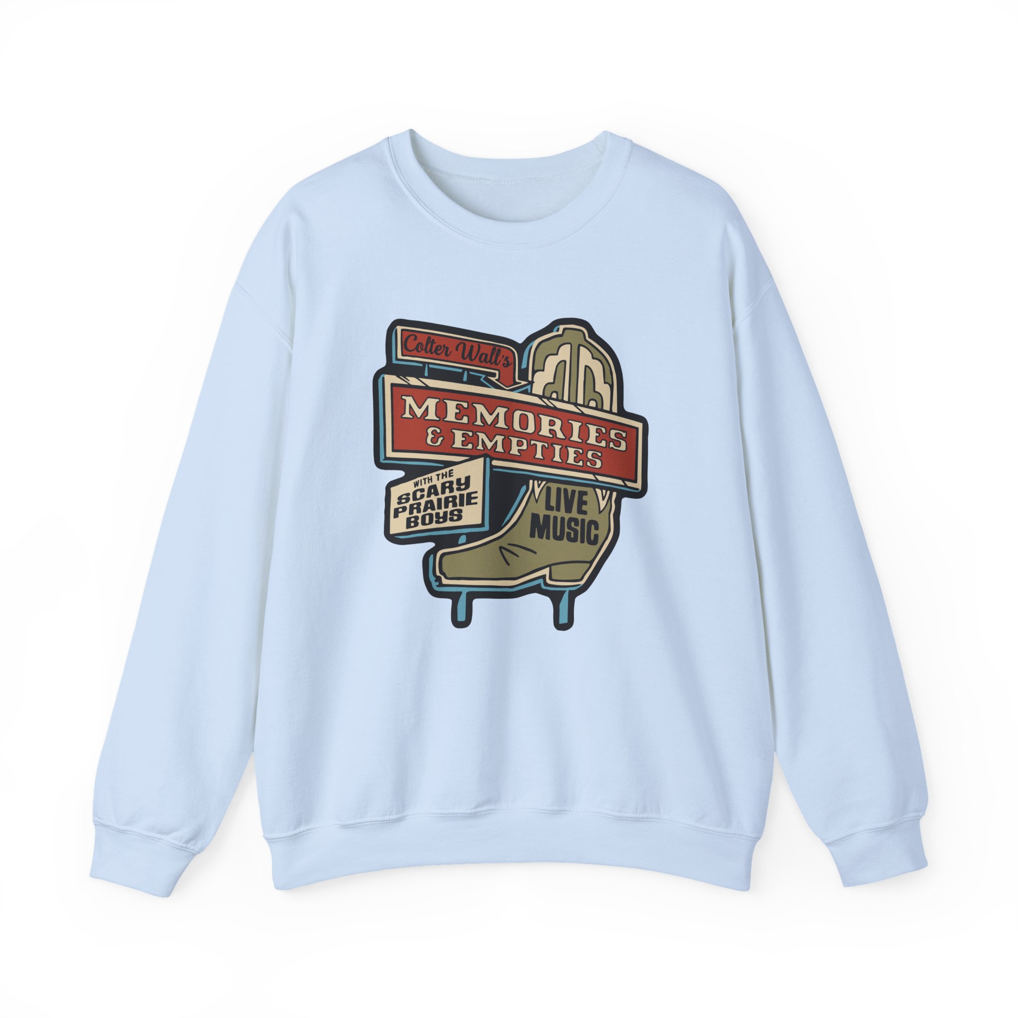 Colter Wall Memories And Empties Boot Sign Unisex Heavy Blend™ Crewneck Sweatshirt - Image 15