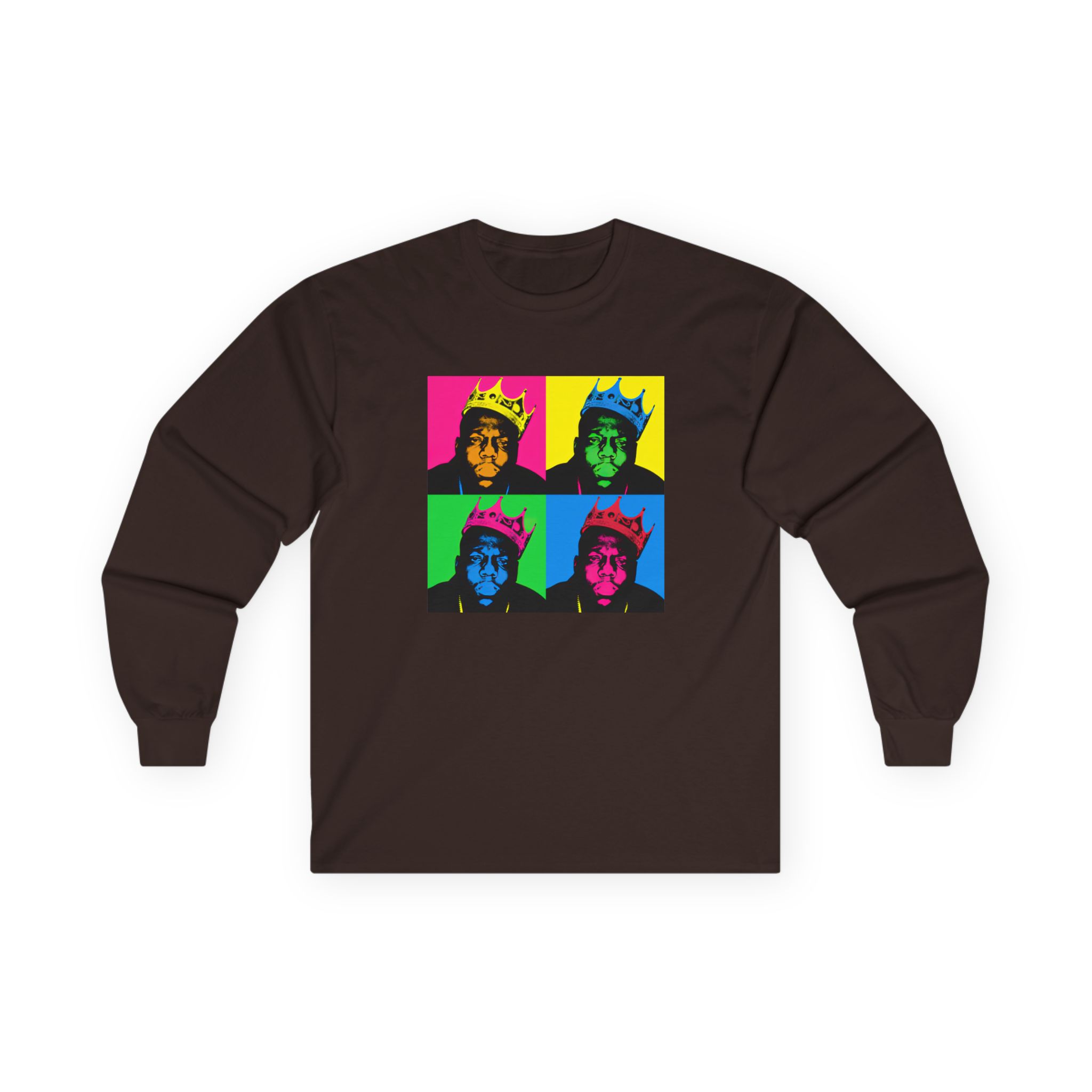 Biggie Smalls Crown Pop Art Unisex Ultra Cotton Long Sleeve Tee - Image 3