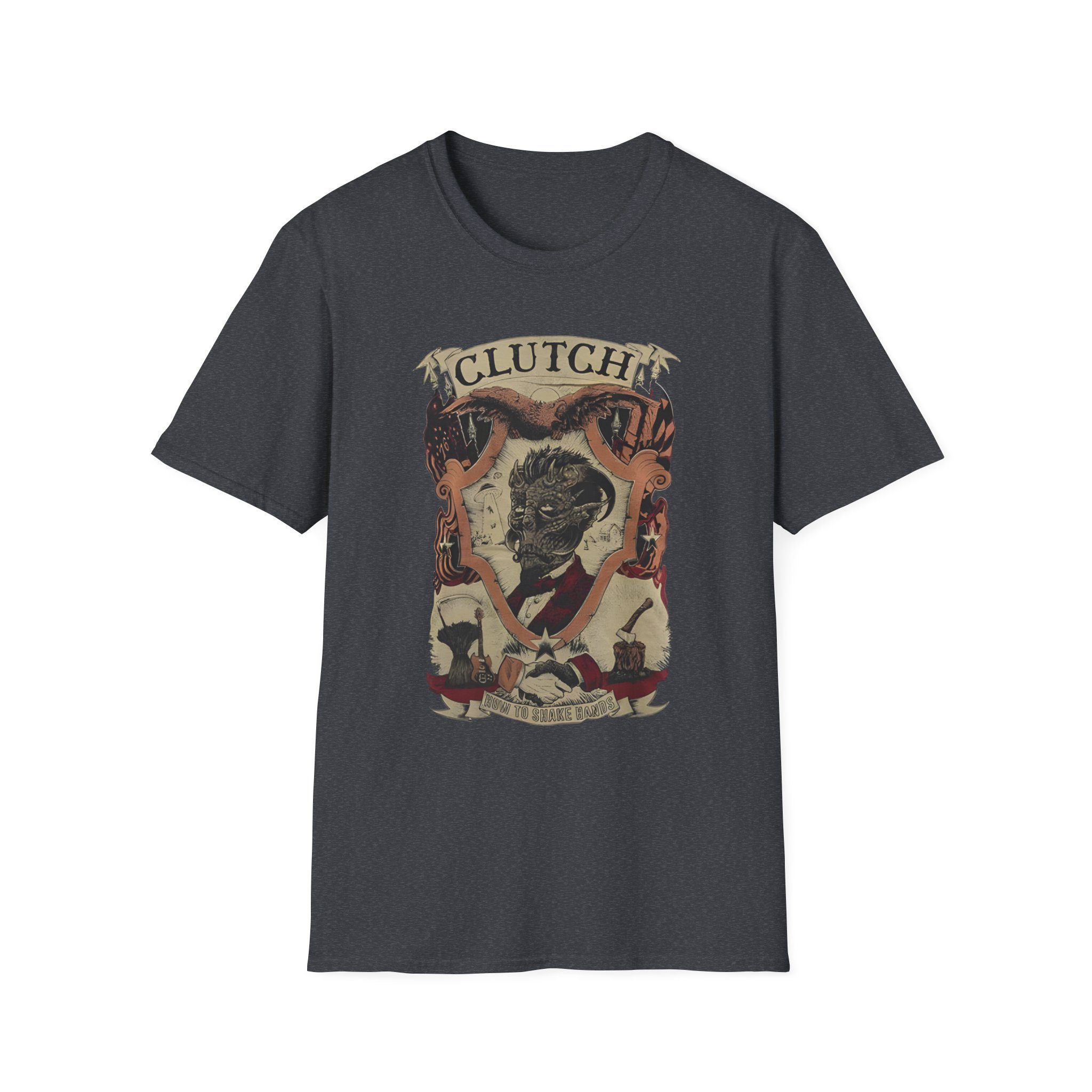 Clutchv How To Shake Hands Unisex Softstyle T-Shirt - Image 15