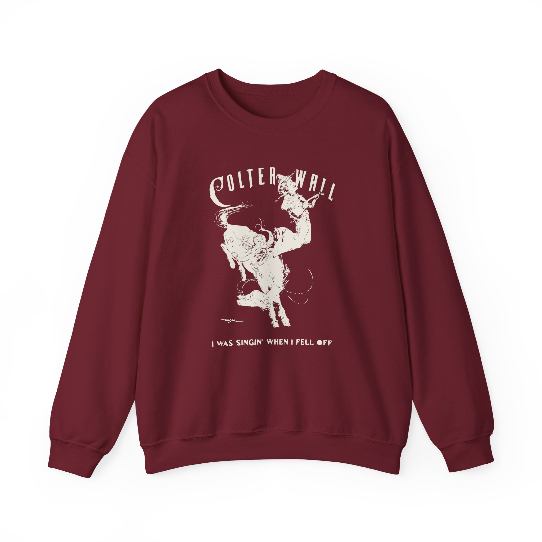Colter Wall I Was Singin' When I Fell Off Unisex Heavy Blend™ Crewneck Sweatshirt - Image 23