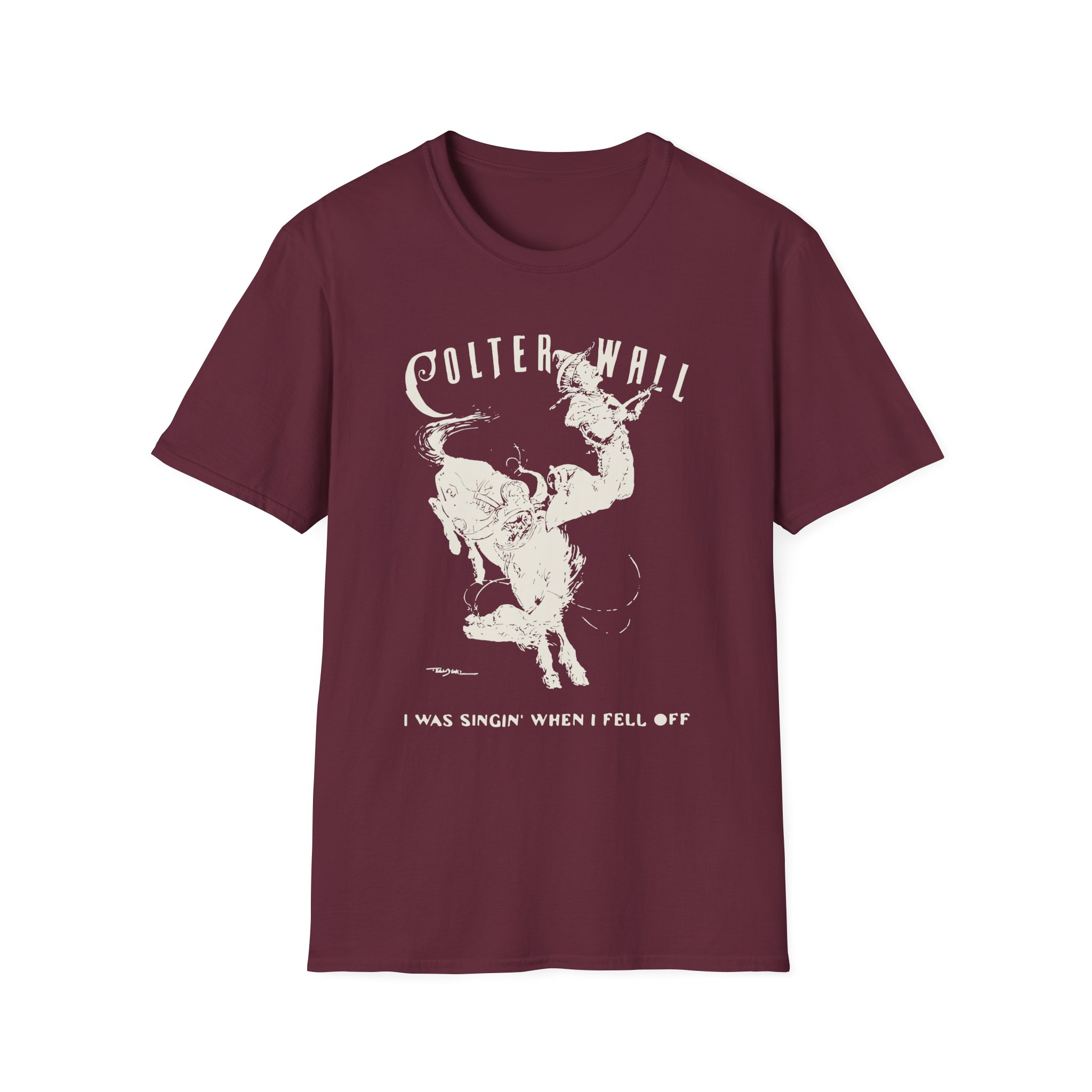 Colter Wall I Was Singin' When I Fell Off Unisex Softstyle T-Shirt - Image 3