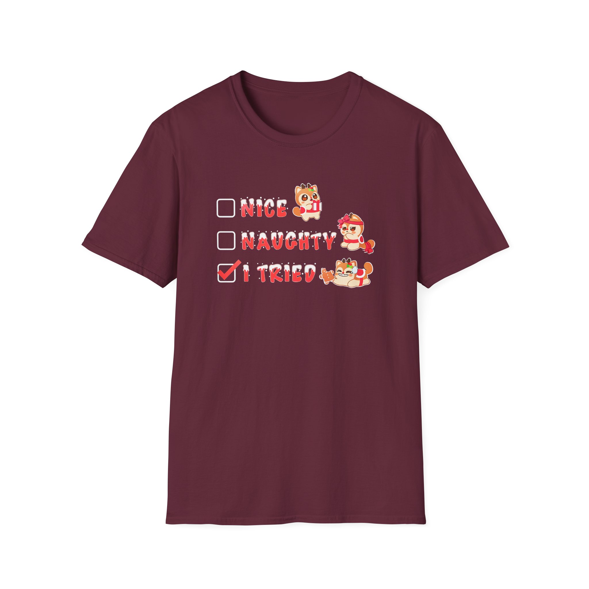 Aphmau Naughty Nice Holiday Unisex Softstyle T-Shirt - Image 3