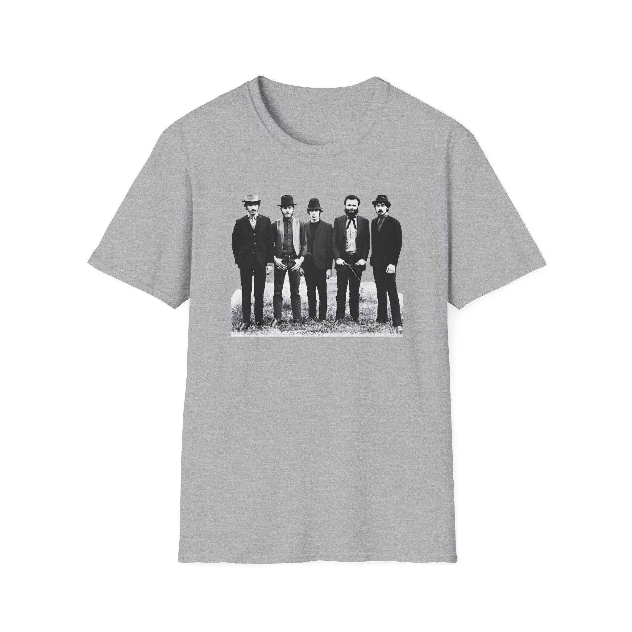 The Band Black and White Portrait Unisex Softstyle T-Shirt - Image 7