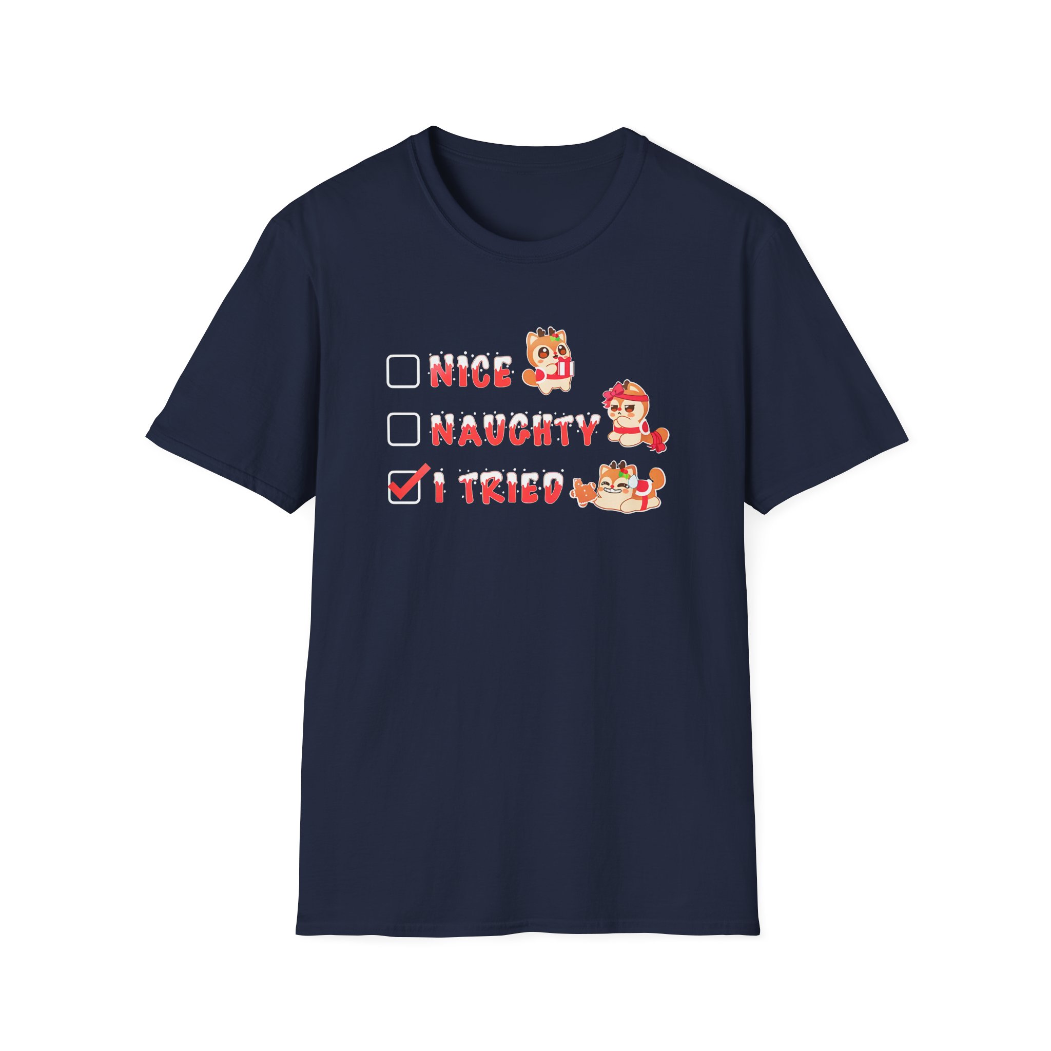 Aphmau Naughty Nice Holiday Unisex Softstyle T-Shirt - Image 19