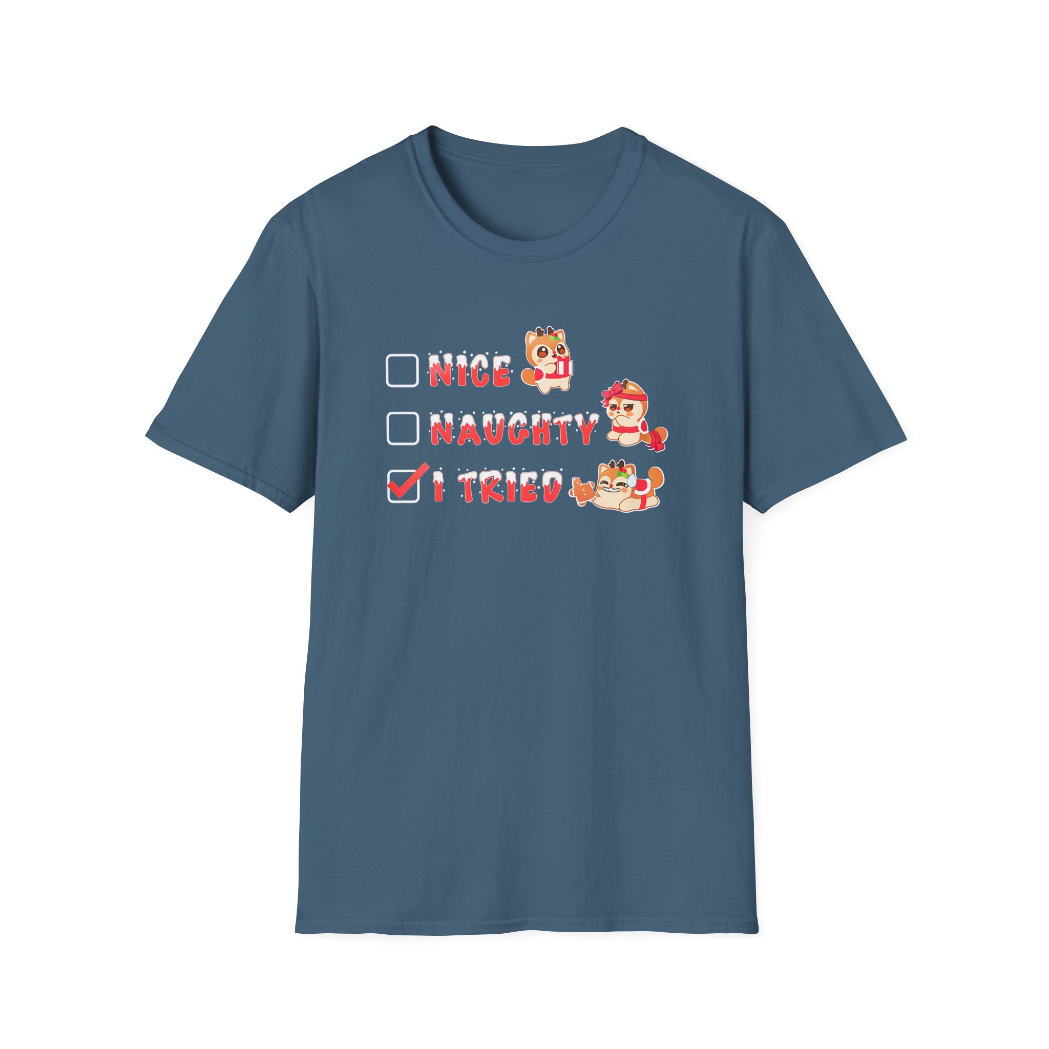 Aphmau Naughty Nice Holiday Unisex Softstyle T-Shirt - Image 11