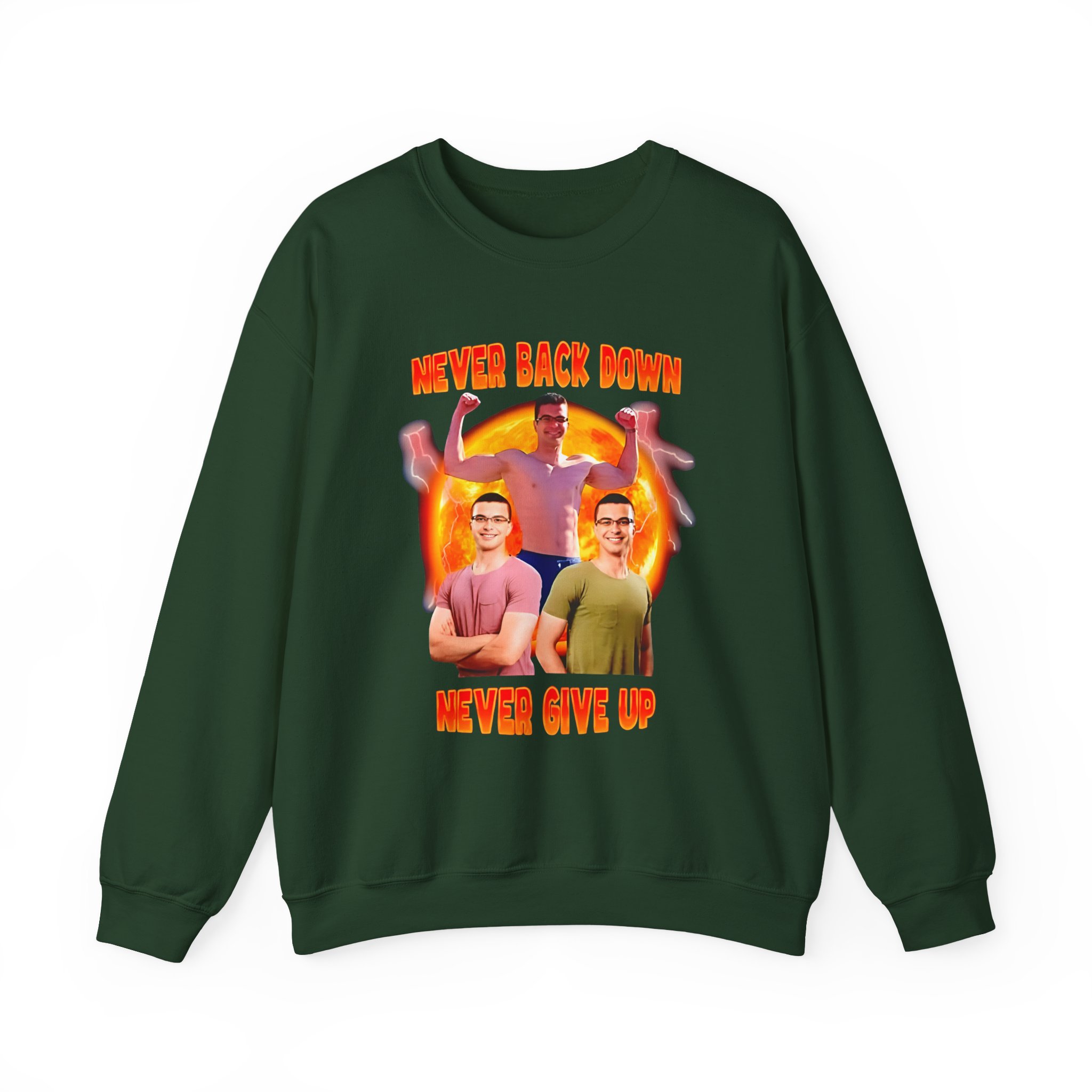 Nick Eh 30 Never Back Down Never Give Up Unisex Heavy Blend™ Crewneck Sweatshirt - Image 5