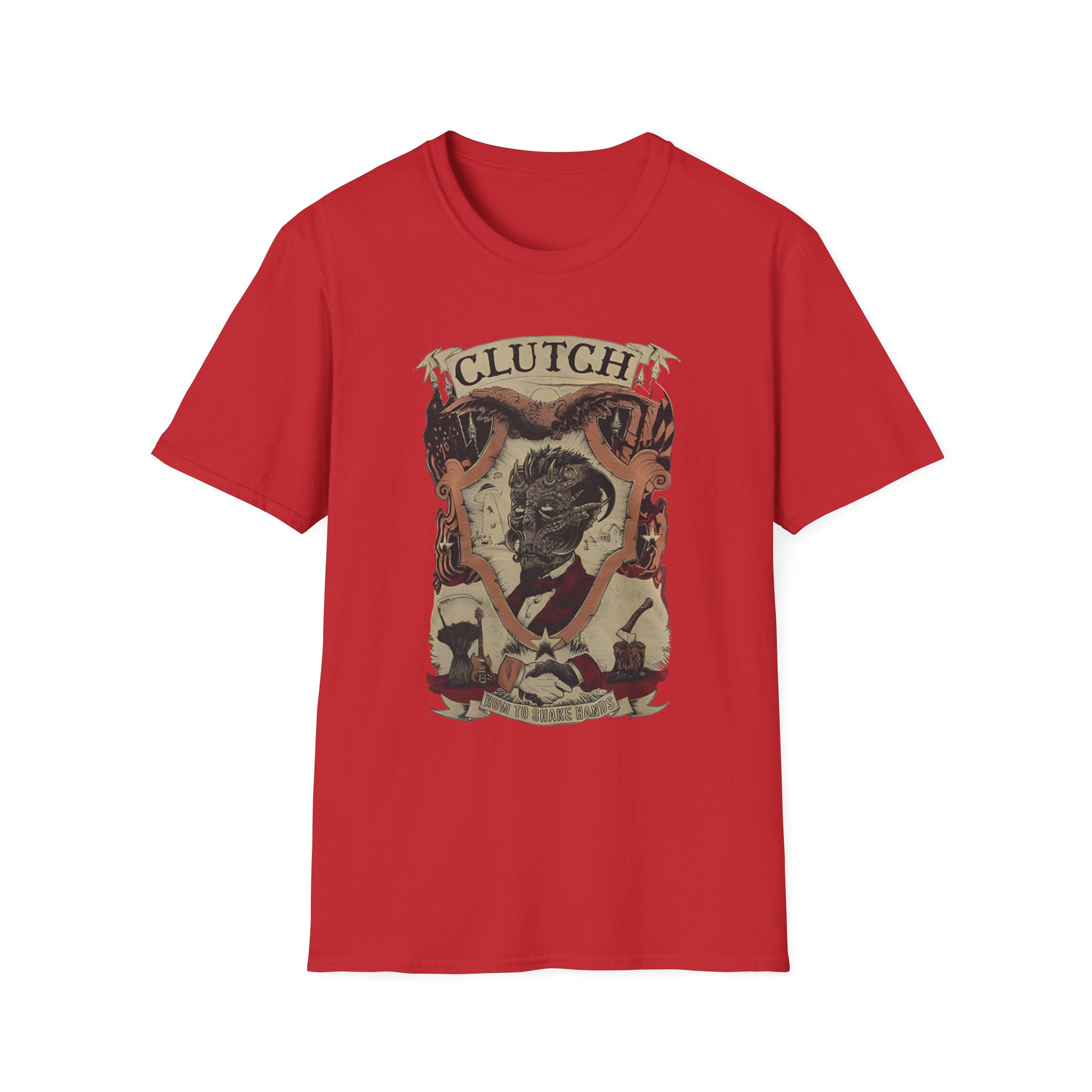 Clutchv How To Shake Hands Unisex Softstyle T-Shirt - Image 23
