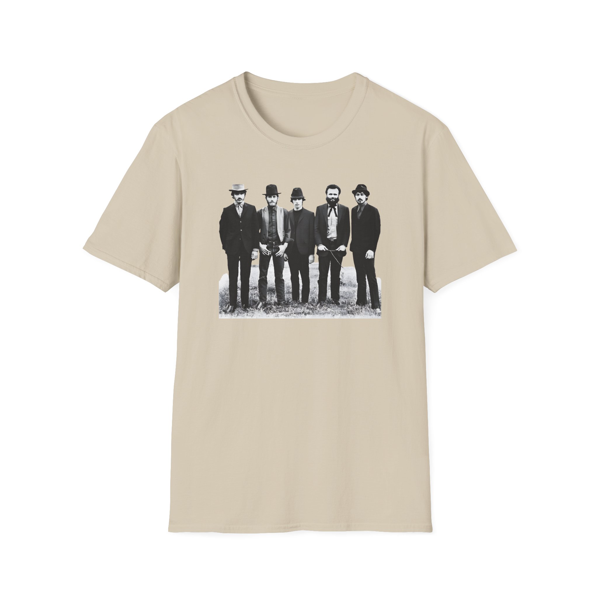 The Band Black and White Portrait Unisex Softstyle T-Shirt - Image 3