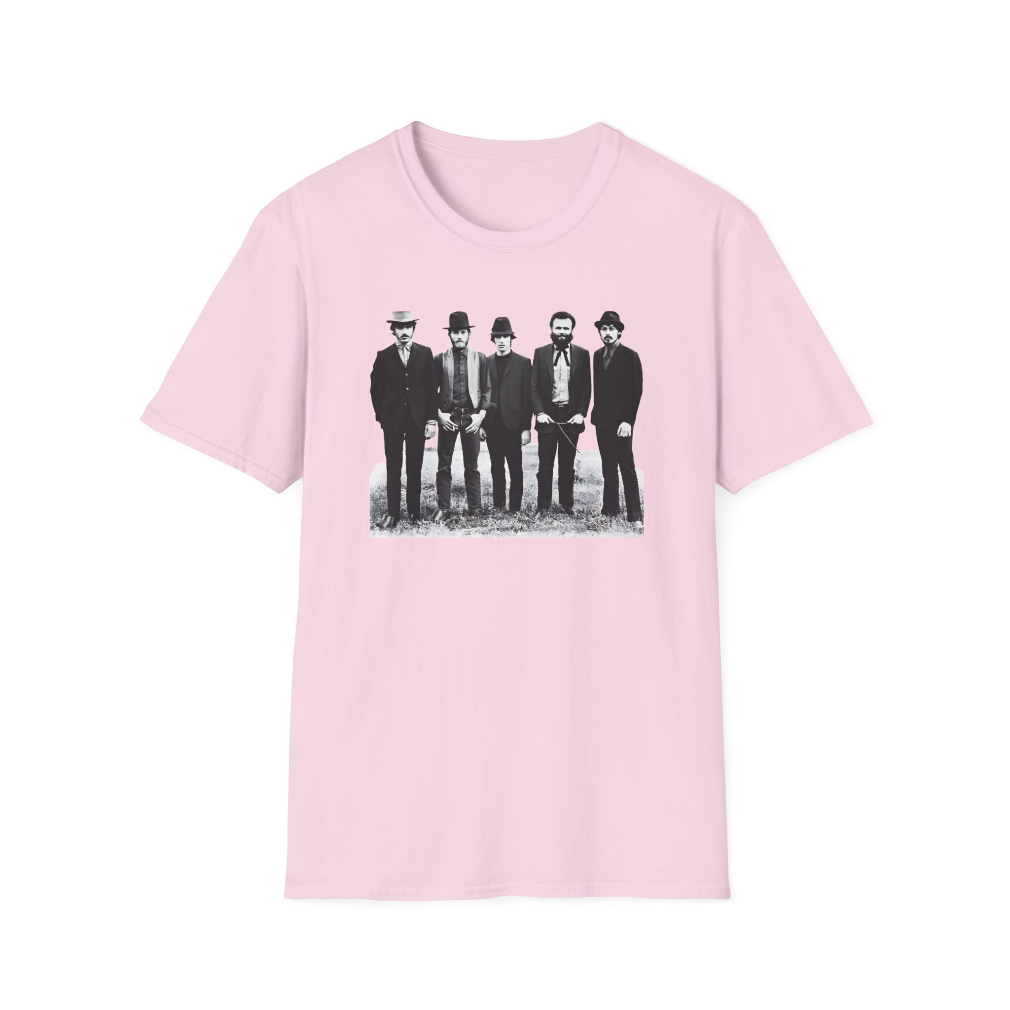 The Band Black and White Portrait Unisex Softstyle T-Shirt - Image 13