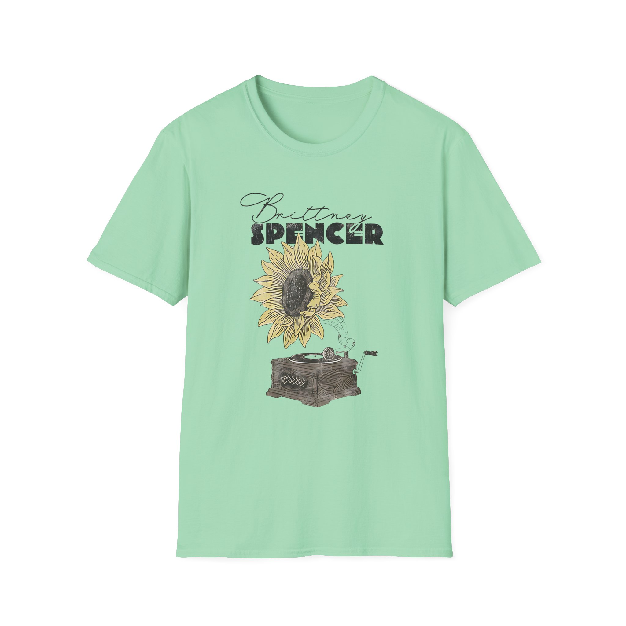 Manhead Sunflower Turntable Unisex Softstyle T-Shirt - Image 11