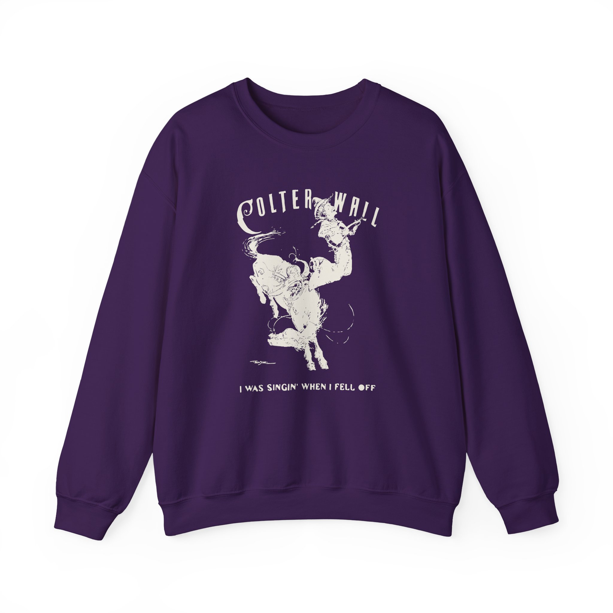 Colter Wall I Was Singin' When I Fell Off Unisex Heavy Blend™ Crewneck Sweatshirt - Image 15