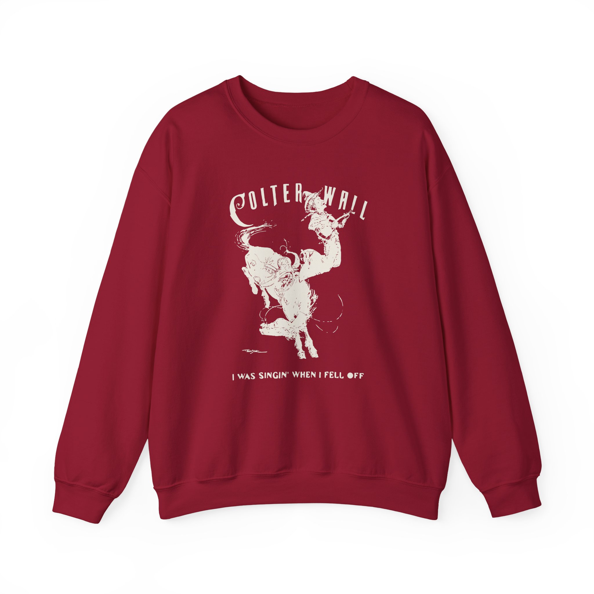 Colter Wall I Was Singin' When I Fell Off Unisex Heavy Blend™ Crewneck Sweatshirt - Image 25