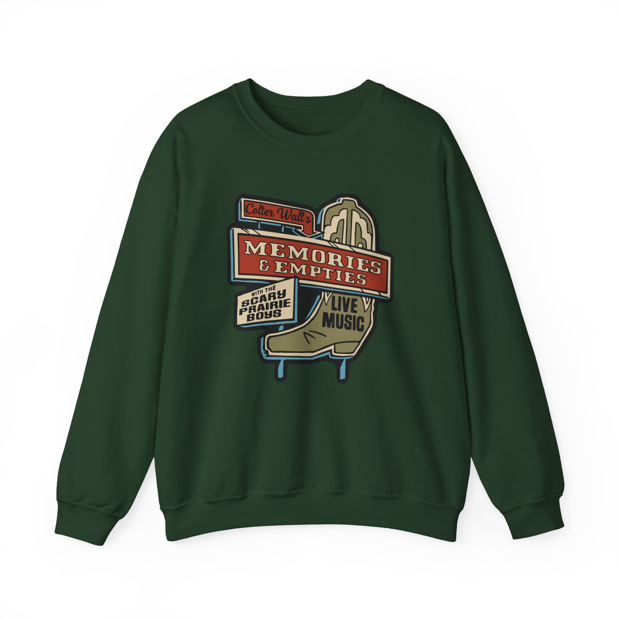 Colter Wall Memories And Empties Boot Sign Unisex Heavy Blend™ Crewneck Sweatshirt - Image 13