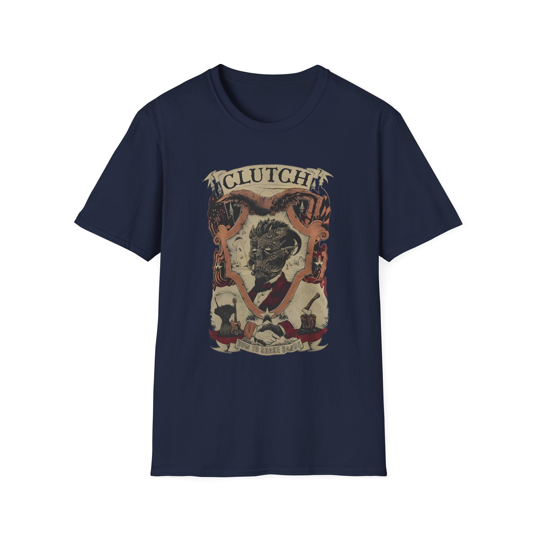 Clutchv How To Shake Hands Unisex Softstyle T-Shirt - Image 17