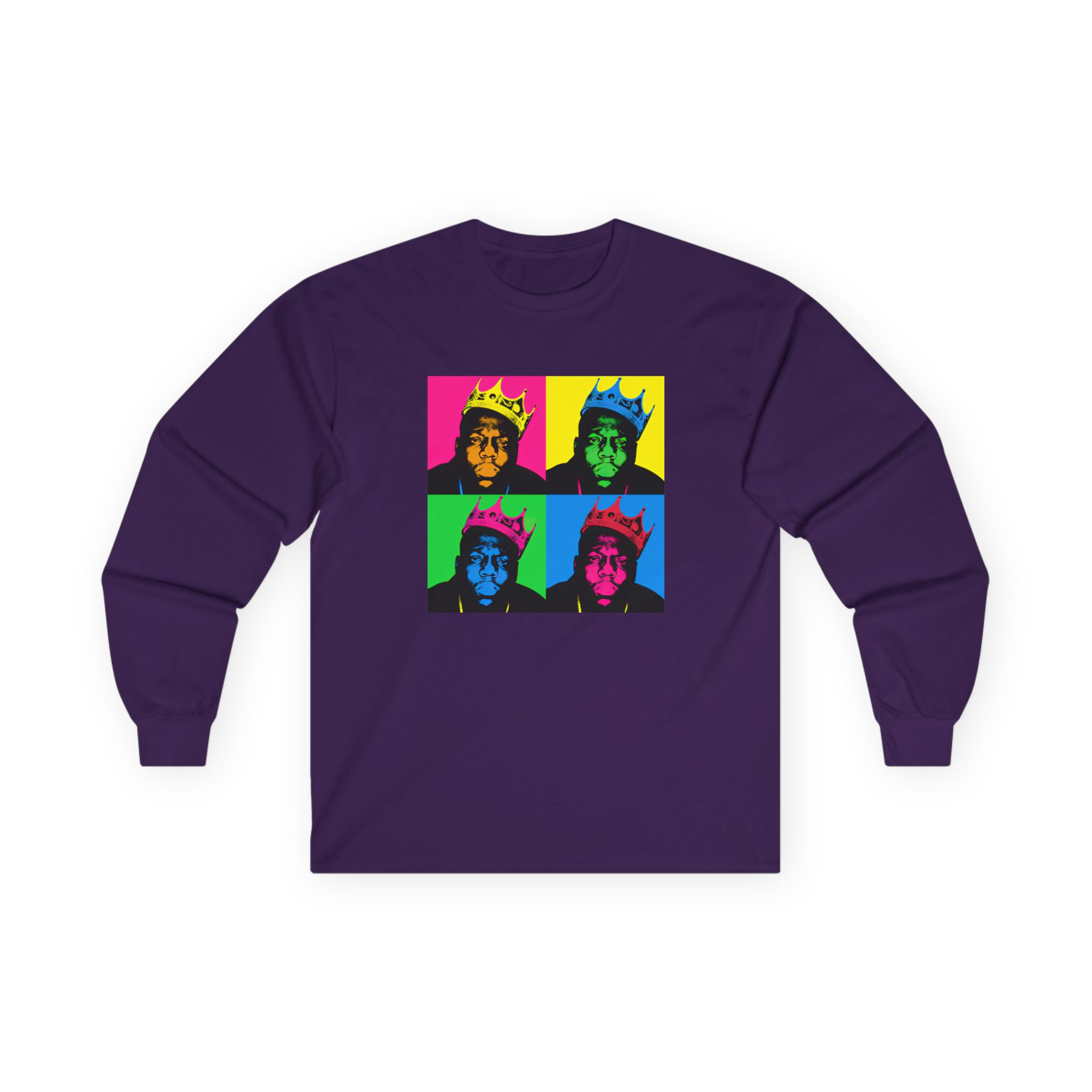 Biggie Smalls Crown Pop Art Unisex Ultra Cotton Long Sleeve Tee - Image 9