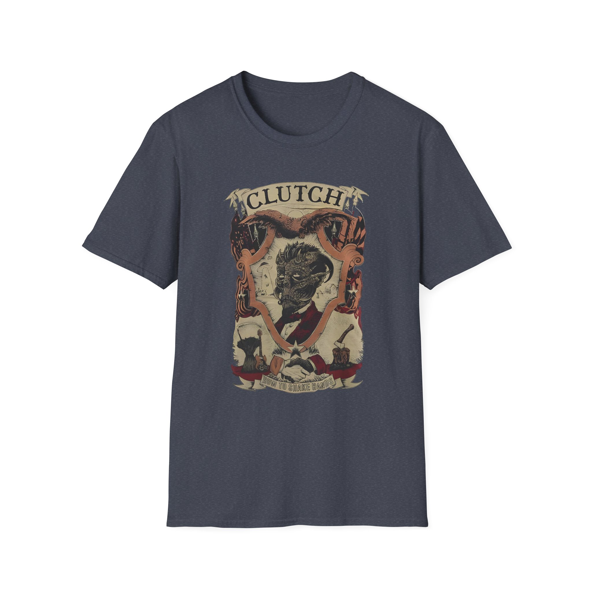 Clutchv How To Shake Hands Unisex Softstyle T-Shirt - Image 19