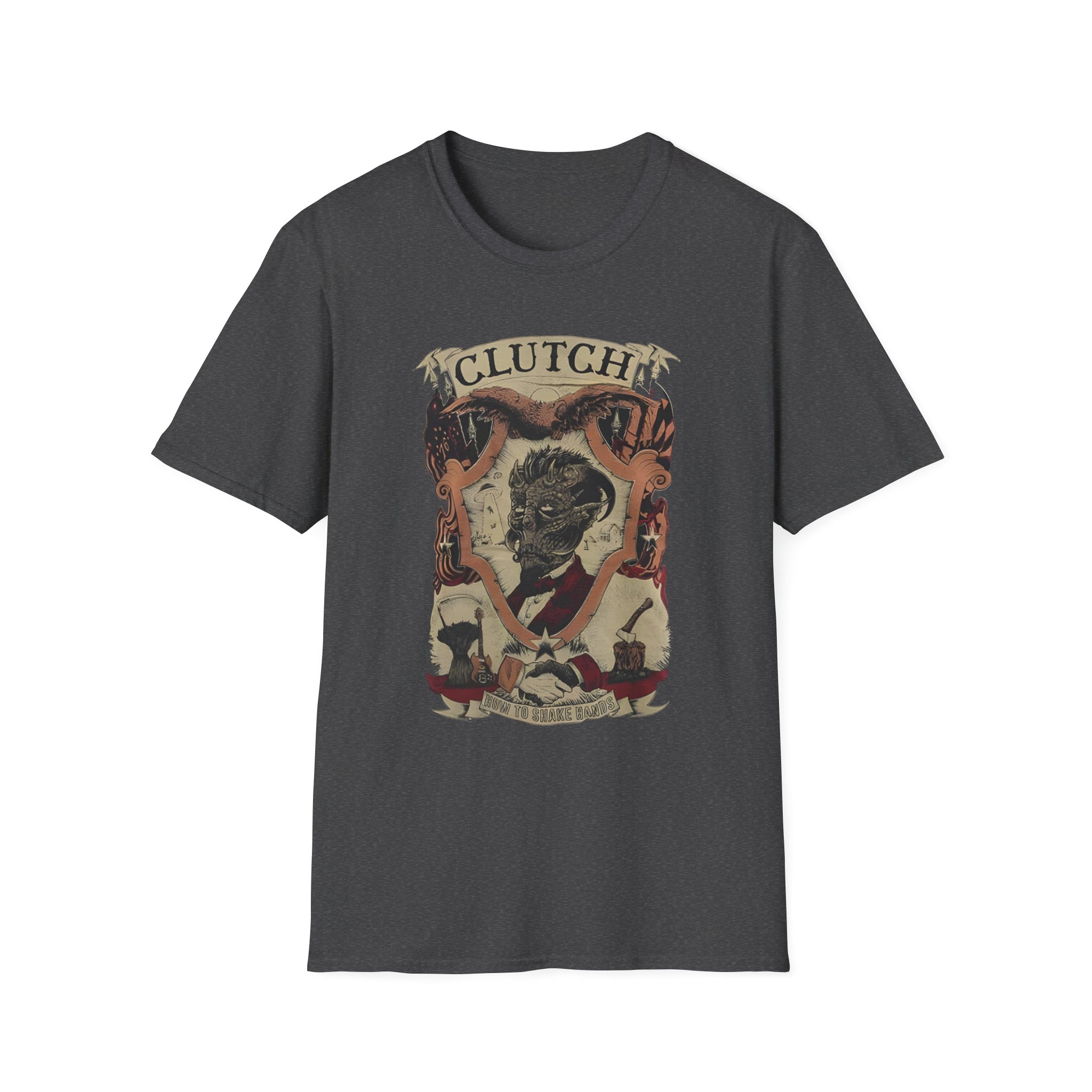 Clutchv How To Shake Hands Unisex Softstyle T-Shirt - Image 11