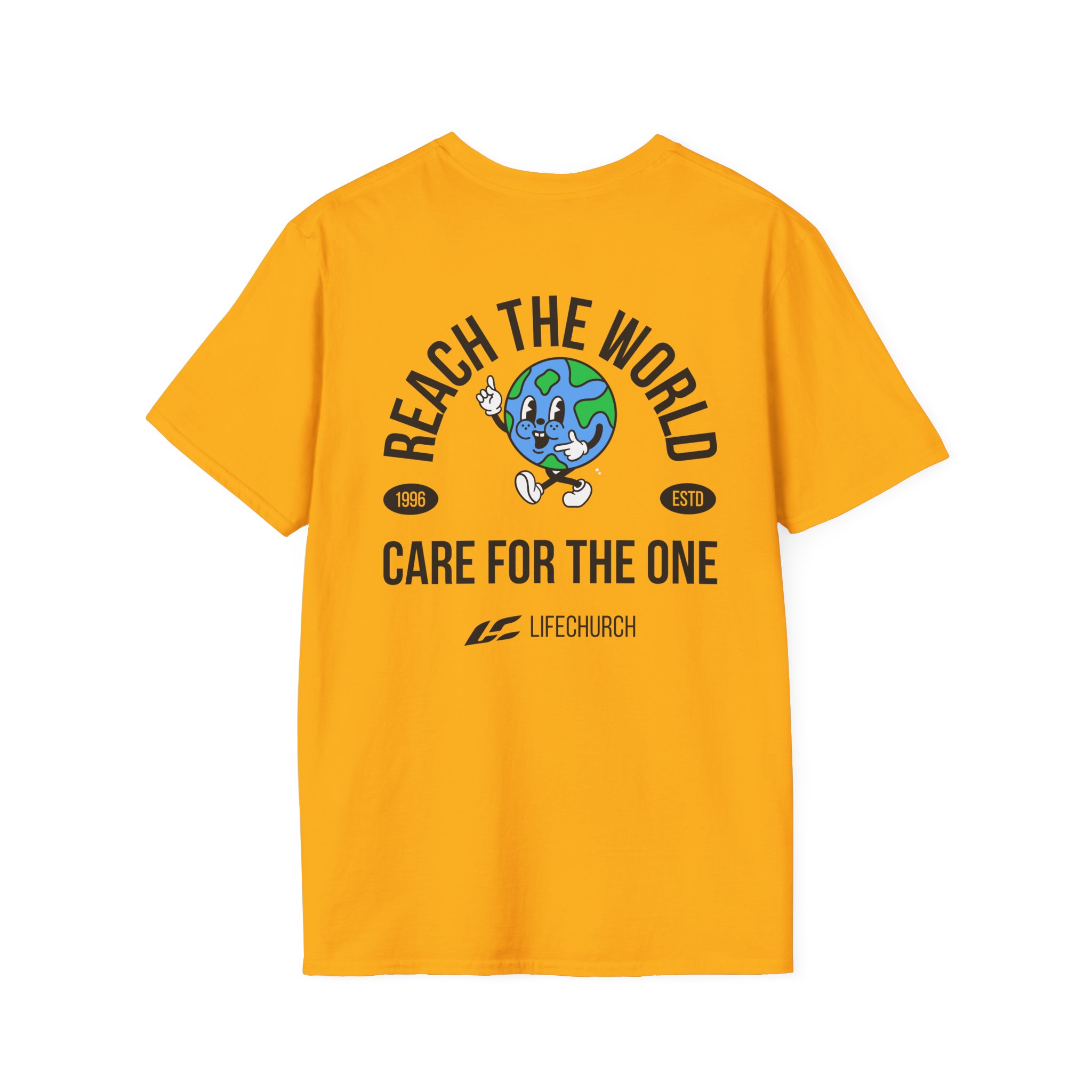 Life Church Reach the World Care for the One Unisex Softstyle T-Shirt - Image 6