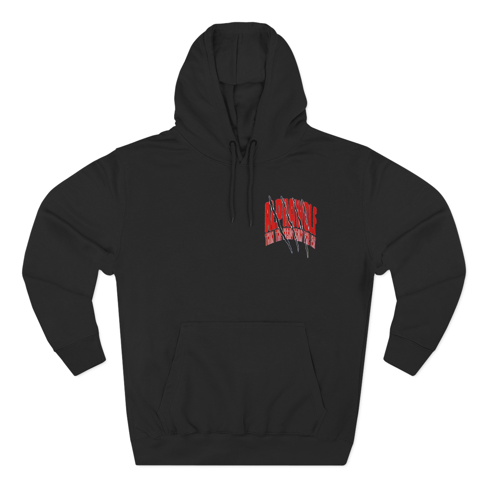 Alpha Wolf Where My Dogs at Three-Panel Fleece Hoodie