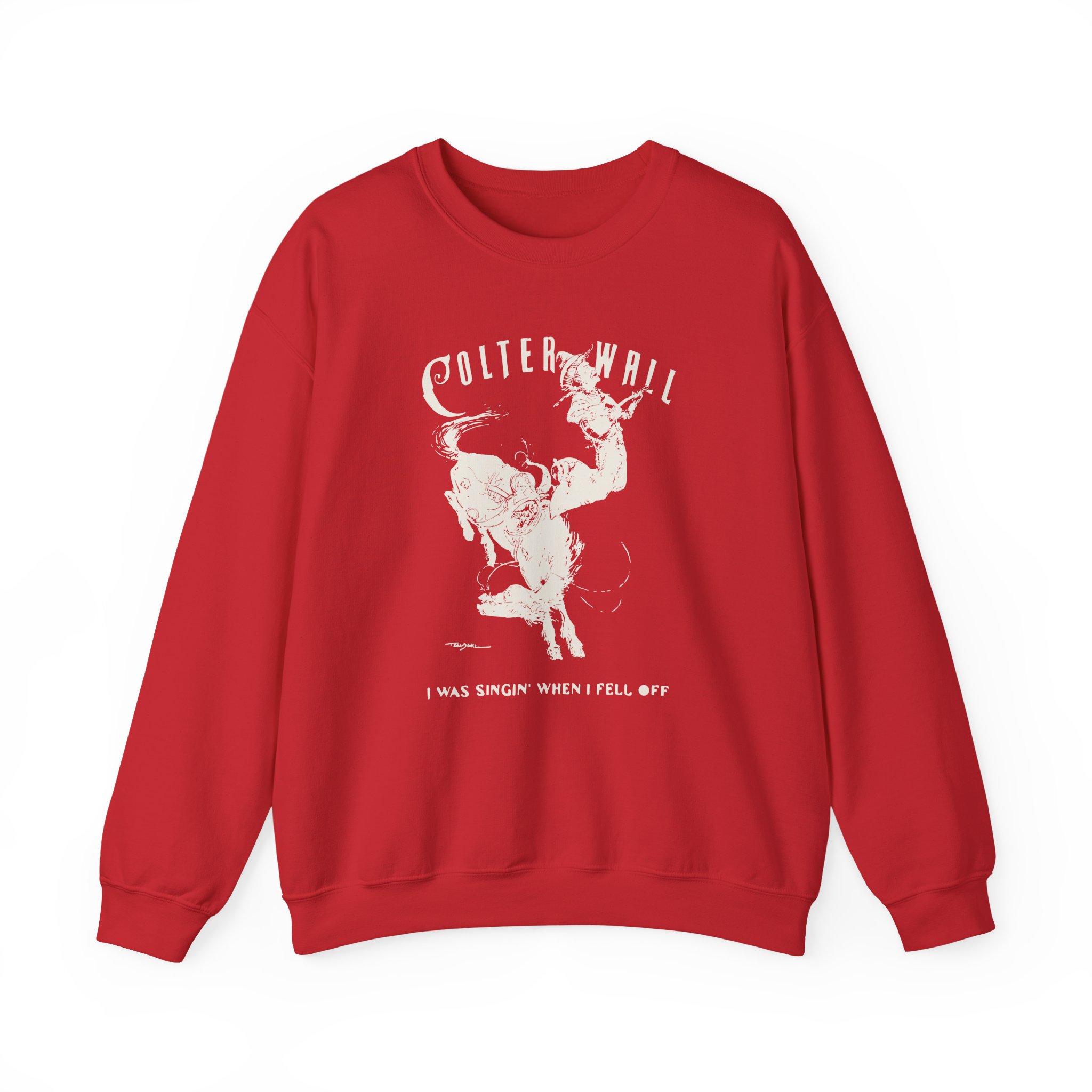 Colter Wall I Was Singin' When I Fell Off Unisex Heavy Blend™ Crewneck Sweatshirt - Image 17