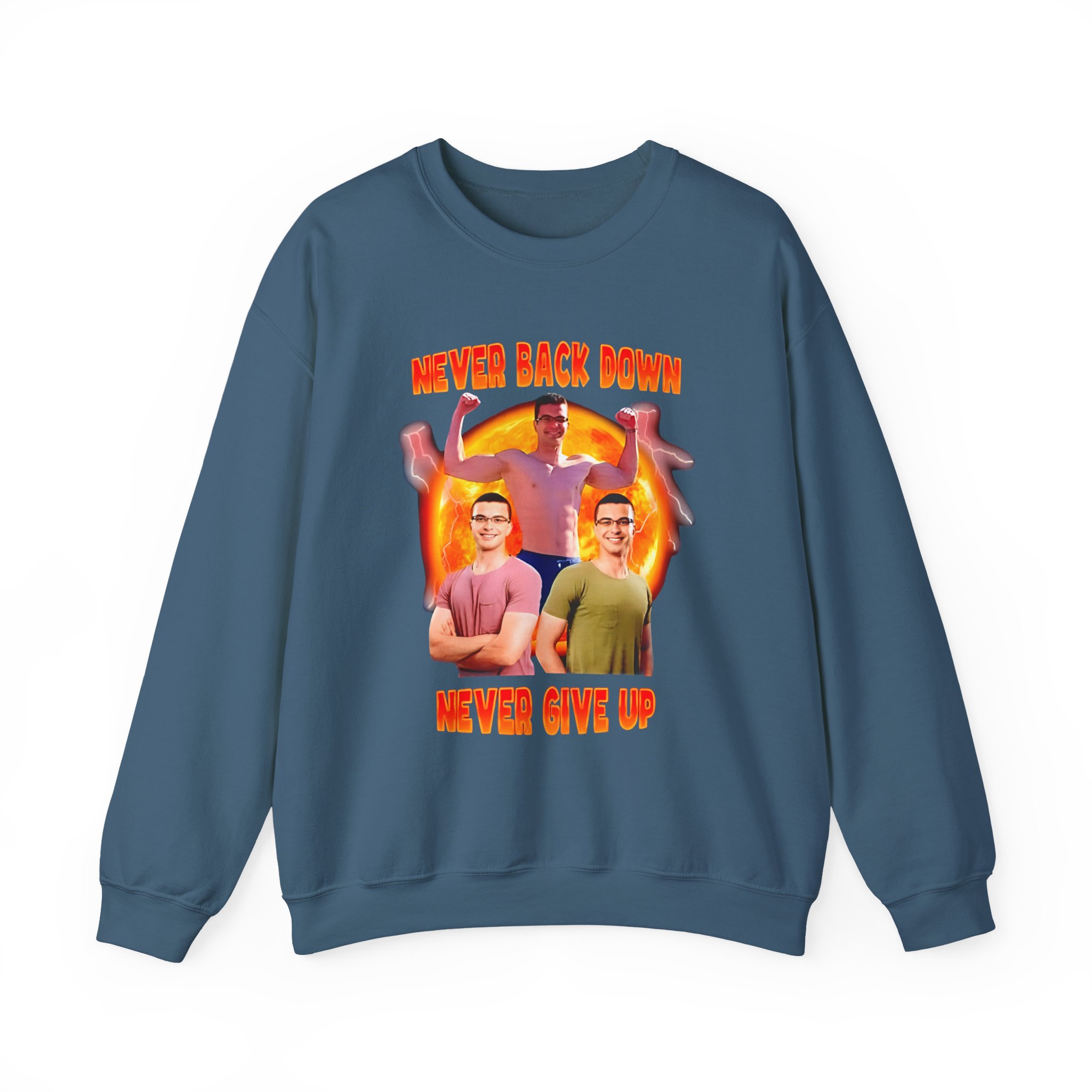 Nick Eh 30 Never Back Down Never Give Up Unisex Heavy Blend™ Crewneck Sweatshirt - Image 11