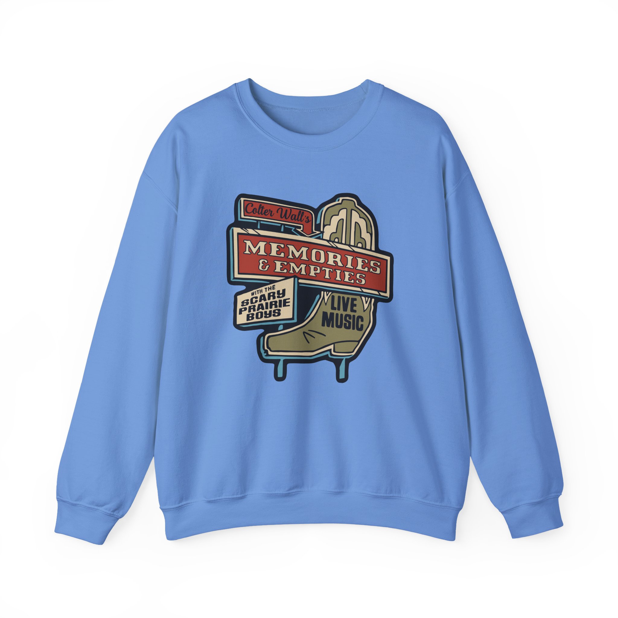 Colter Wall Memories And Empties Boot Sign Unisex Heavy Blend™ Crewneck Sweatshirt - Image 17