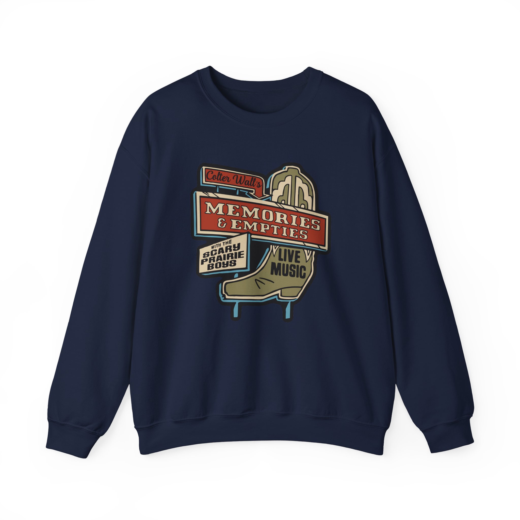 Colter Wall Memories And Empties Boot Sign Unisex Heavy Blend™ Crewneck Sweatshirt - Image 23