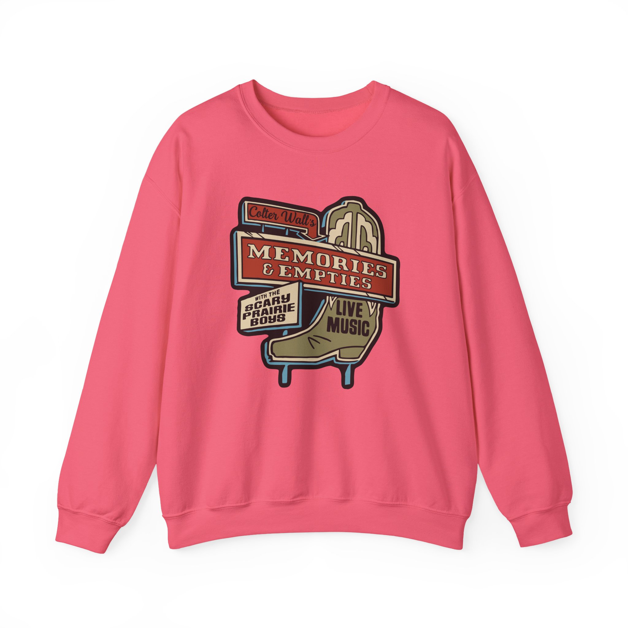 Colter Wall Memories And Empties Boot Sign Unisex Heavy Blend™ Crewneck Sweatshirt - Image 29