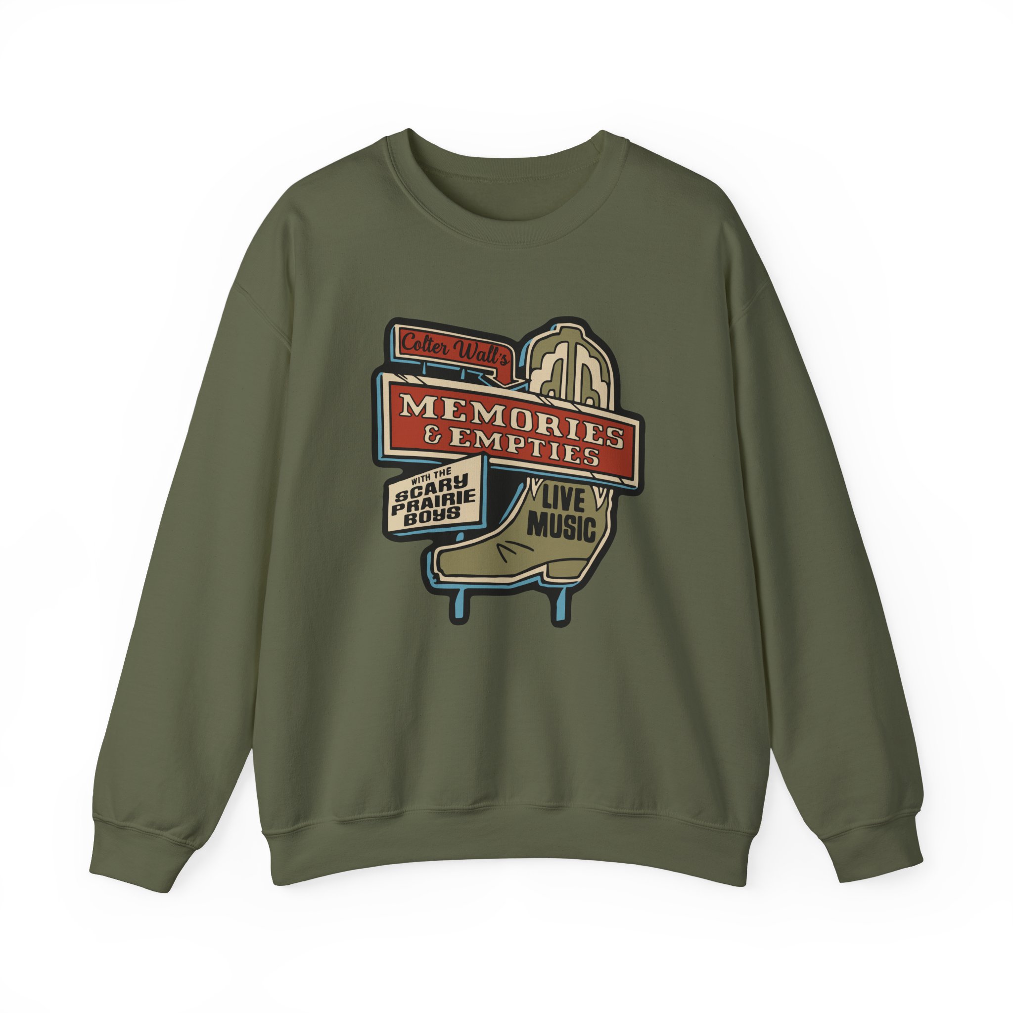 Colter Wall Memories And Empties Boot Sign Unisex Heavy Blend™ Crewneck Sweatshirt - Image 11