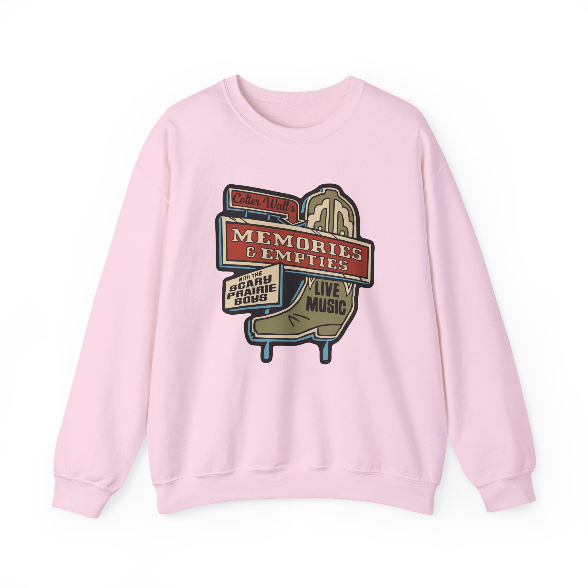 Colter Wall Memories And Empties Boot Sign Unisex Heavy Blend™ Crewneck Sweatshirt - Image 27