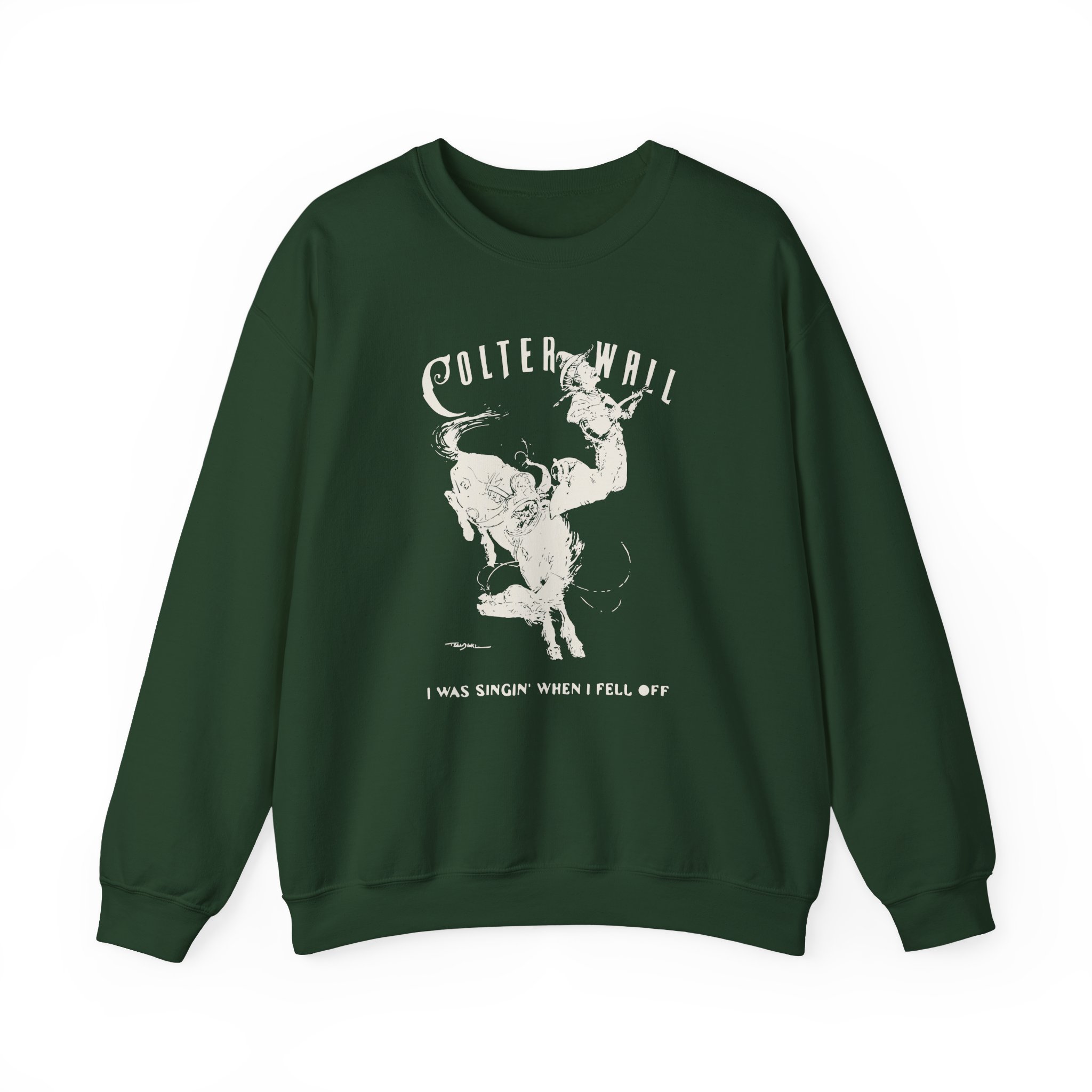 Colter Wall I Was Singin' When I Fell Off Unisex Heavy Blend™ Crewneck Sweatshirt - Image 9