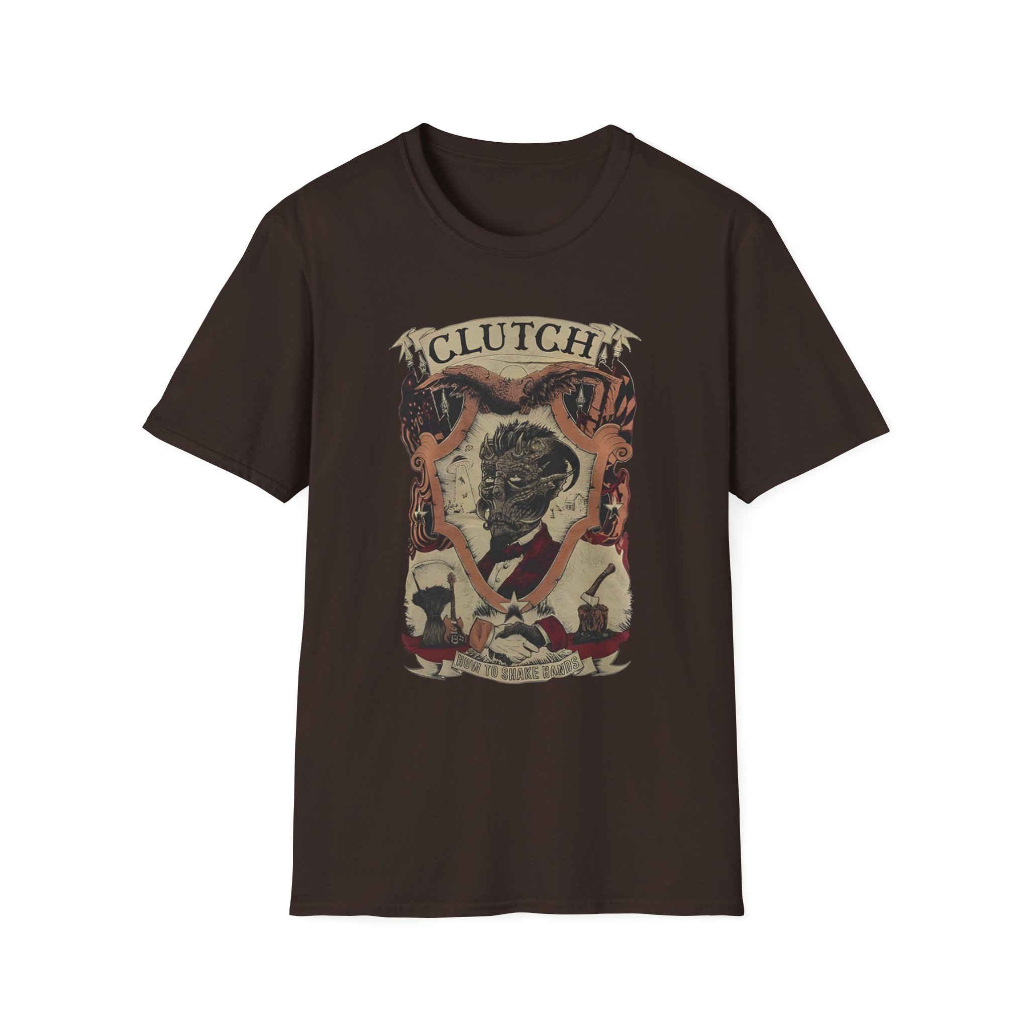 Clutchv How To Shake Hands Unisex Softstyle T-Shirt - Image 7
