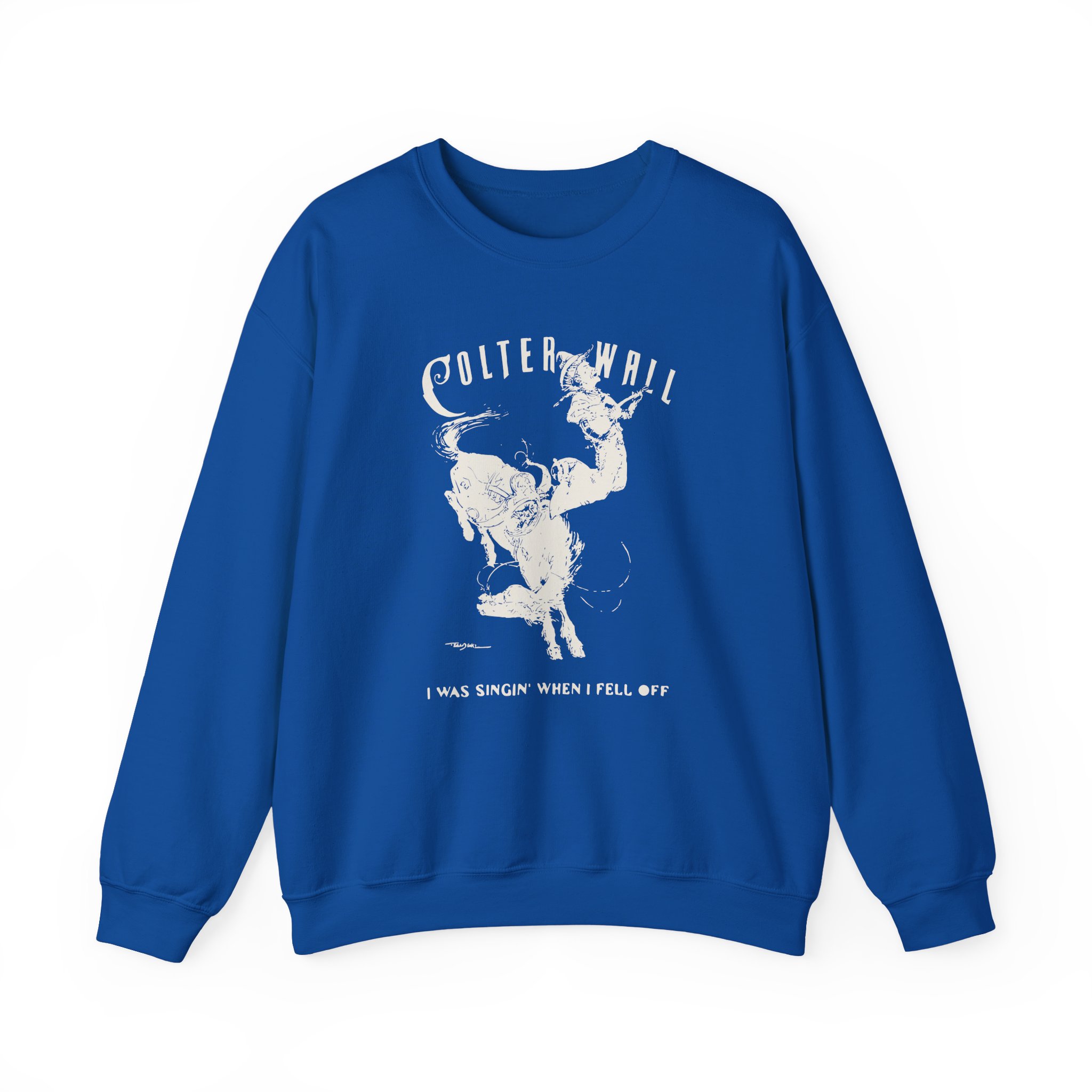 Colter Wall I Was Singin' When I Fell Off Unisex Heavy Blend™ Crewneck Sweatshirt - Image 11