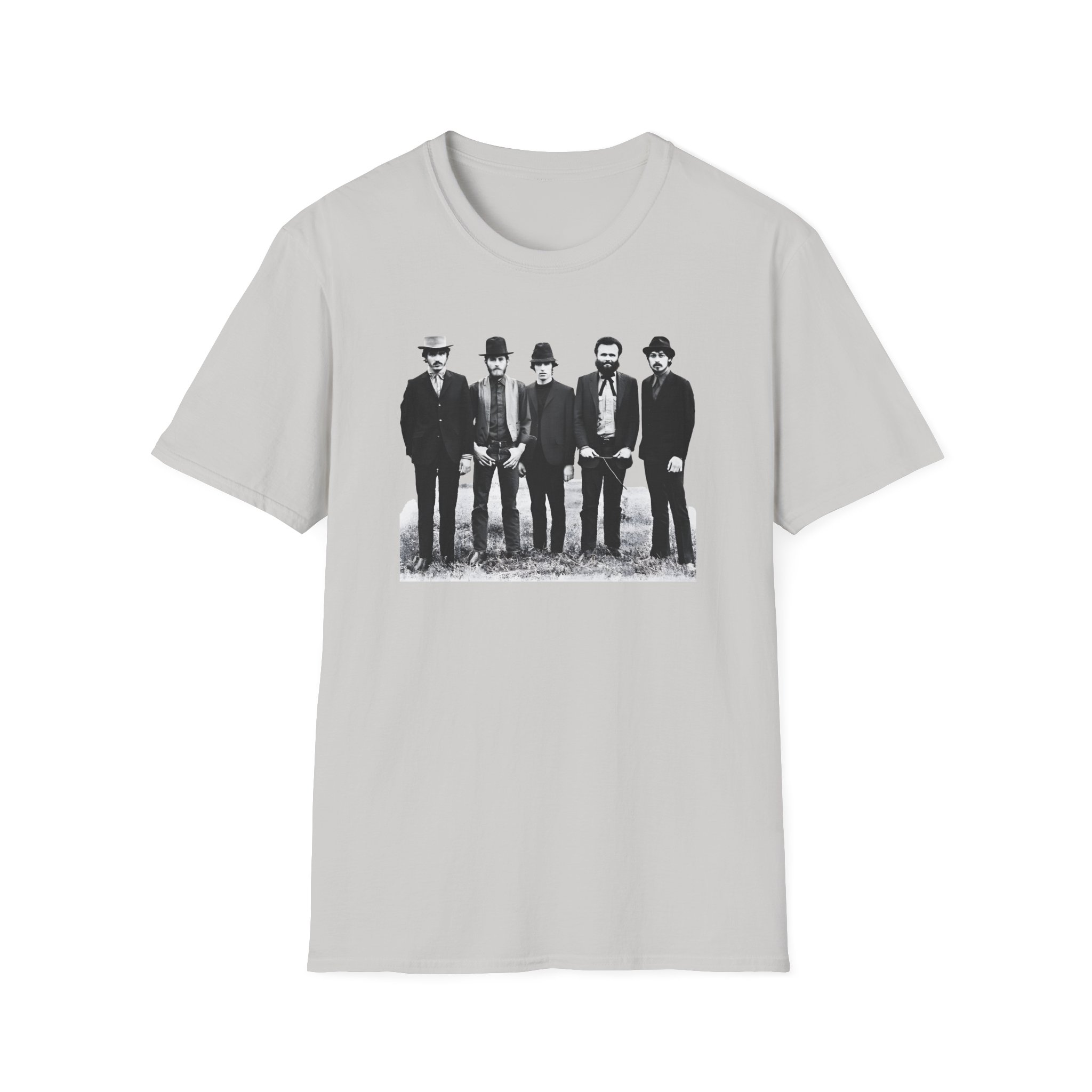 The Band Black and White Portrait Unisex Softstyle T-Shirt - Image 5