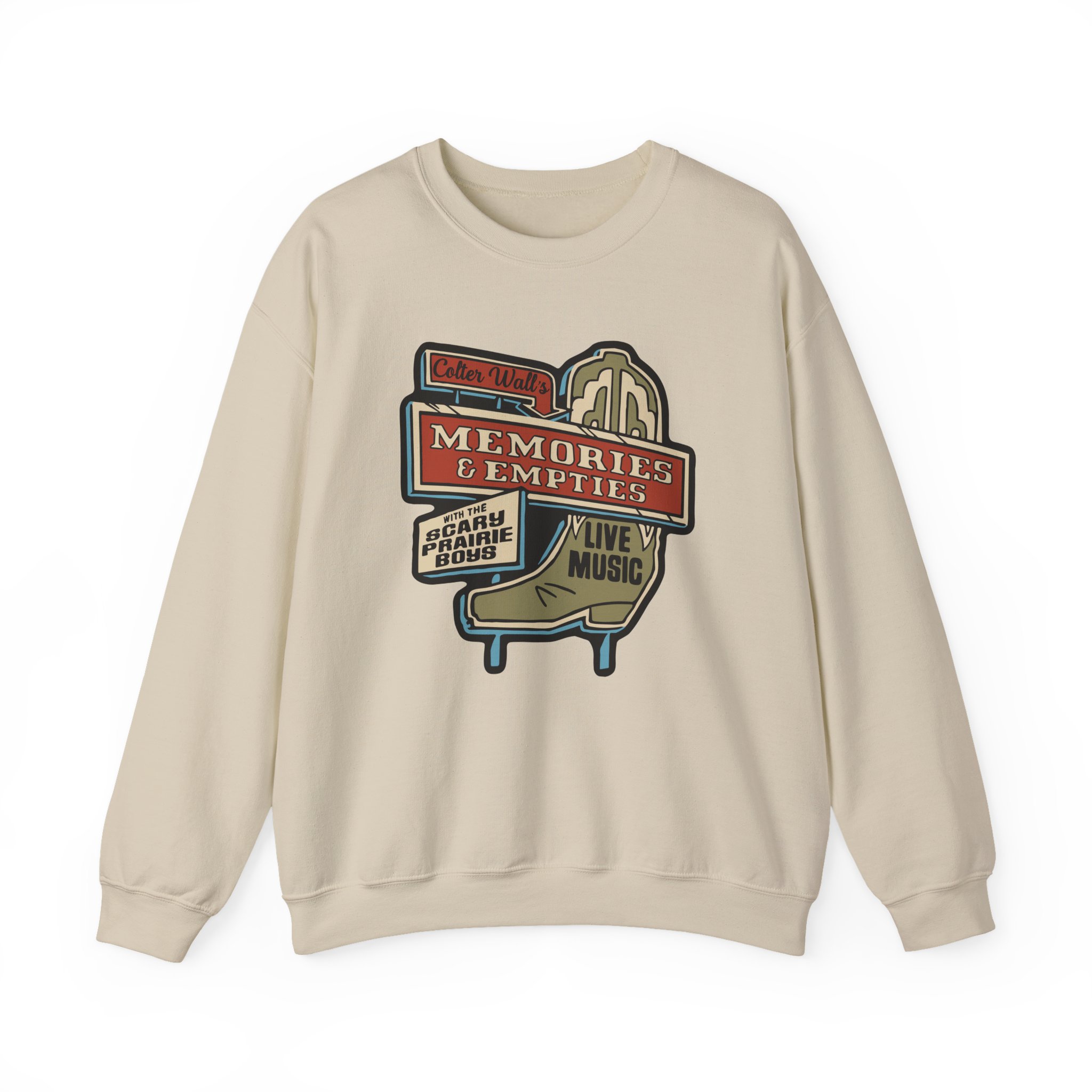 Colter Wall Memories And Empties Boot Sign Unisex Heavy Blend™ Crewneck Sweatshirt - Image 7
