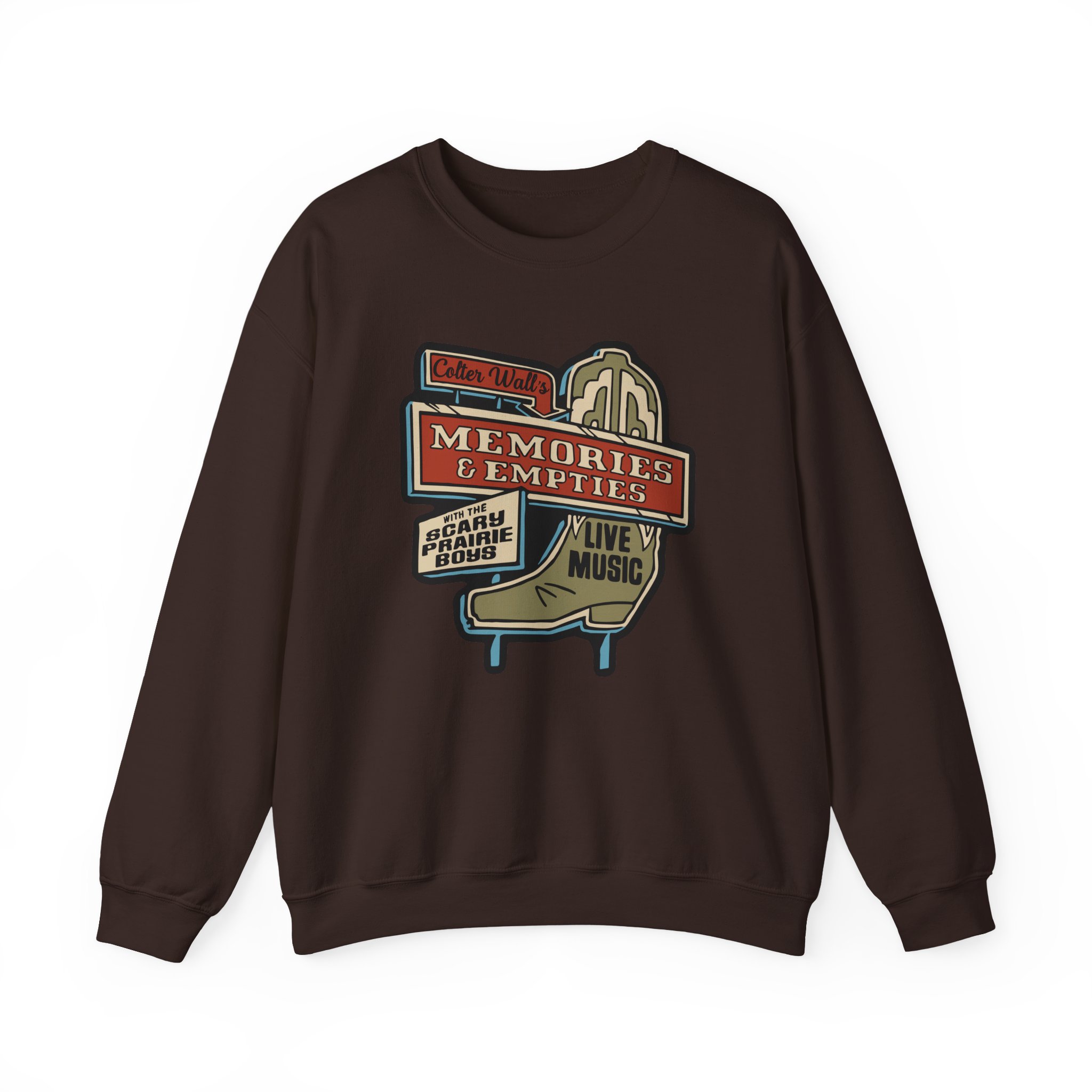 Colter Wall Memories And Empties Boot Sign Unisex Heavy Blend™ Crewneck Sweatshirt - Image 9