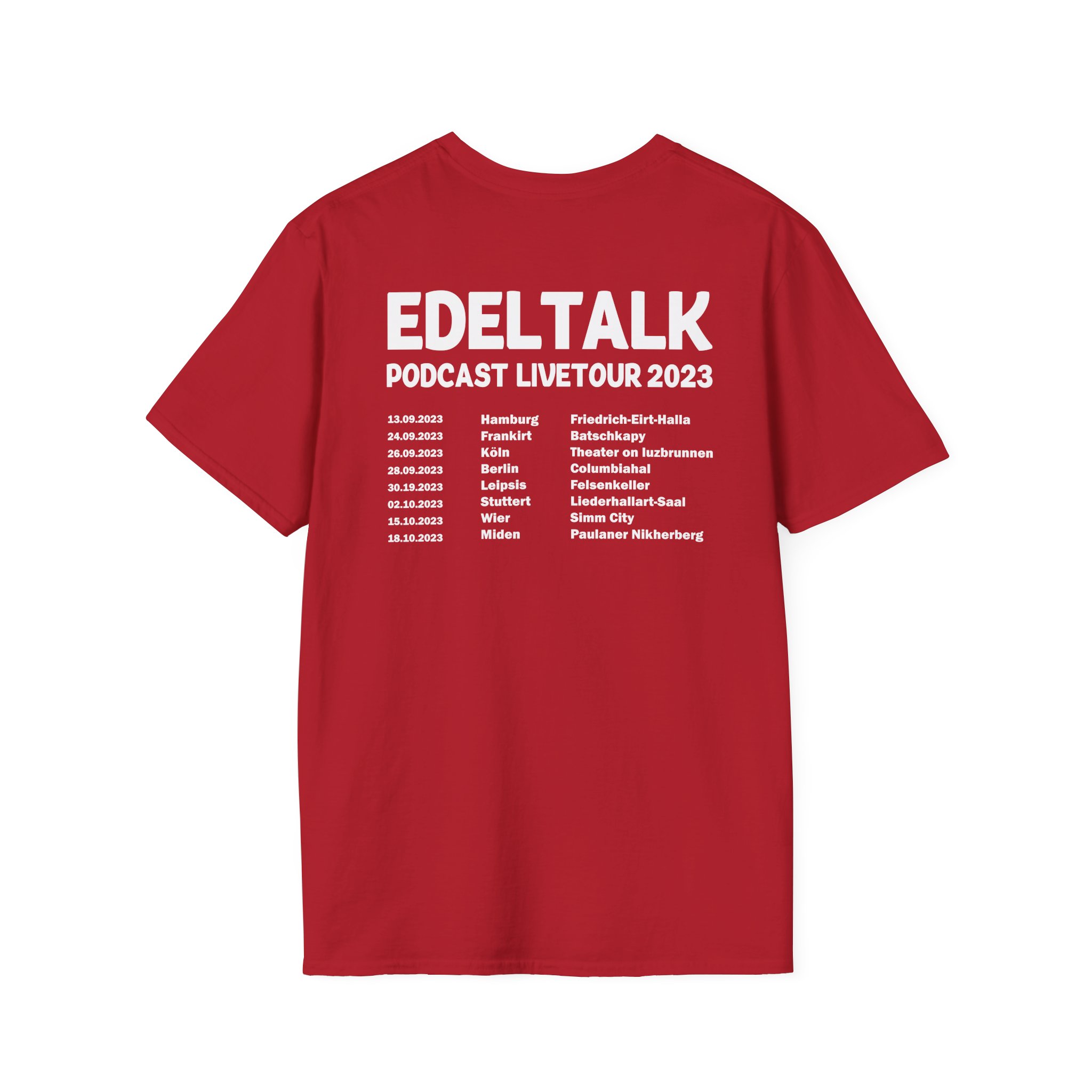 Edeltalk Podcast Livetour 2023 Unisex Softstyle T-Shirt - Image 26