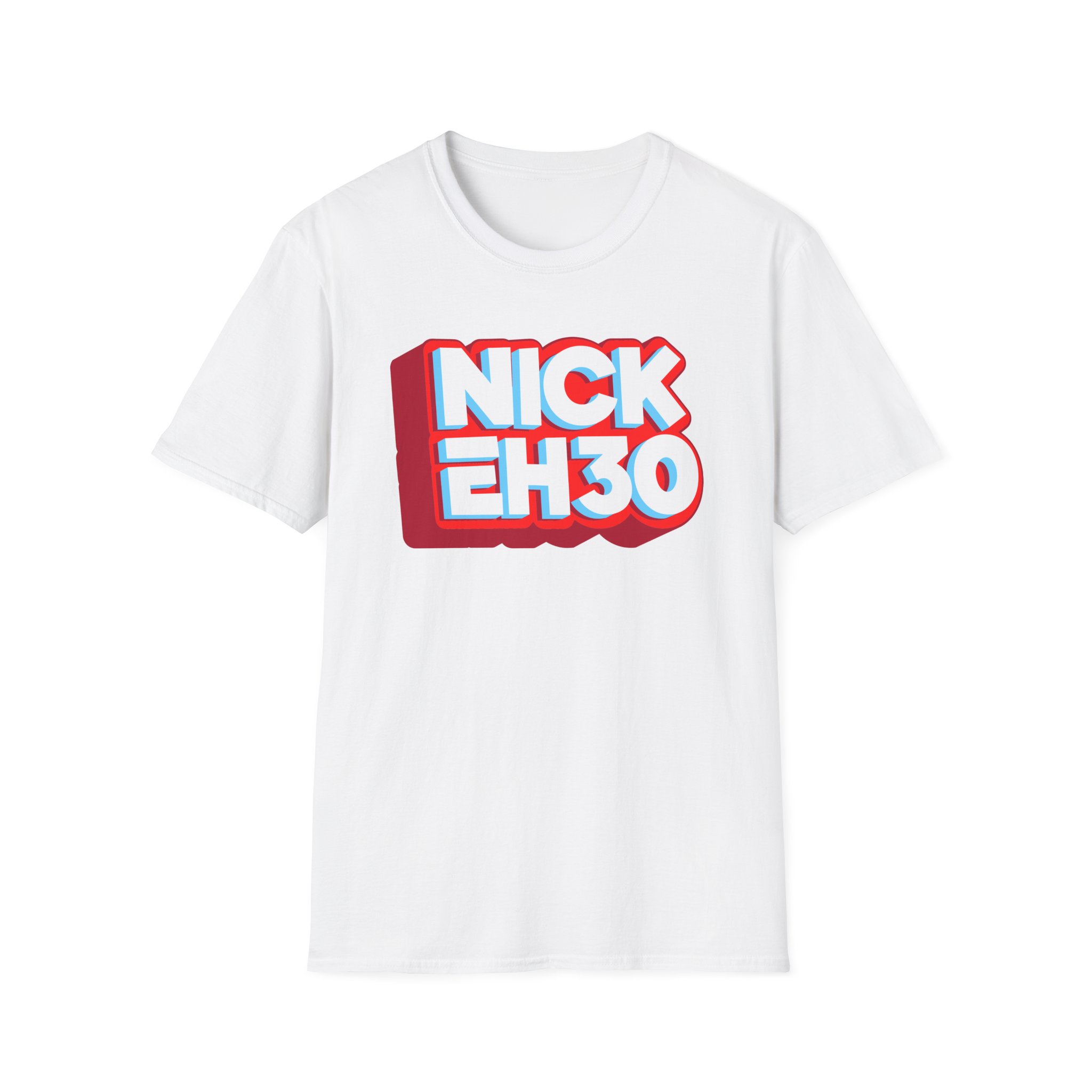 Nick Eh 30 Logo Unisex Softstyle T-Shirt - Image 3