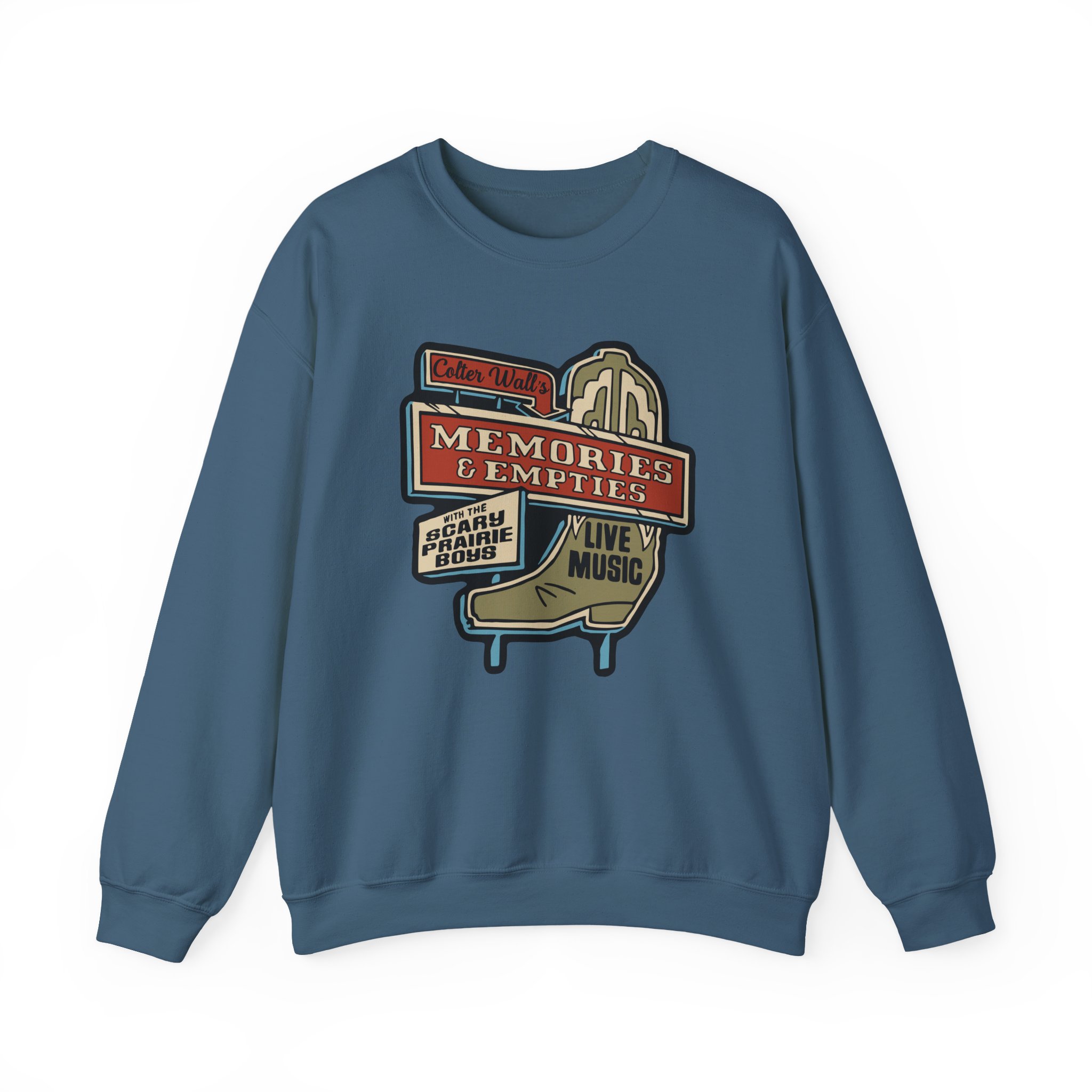 Colter Wall Memories And Empties Boot Sign Unisex Heavy Blend™ Crewneck Sweatshirt - Image 19