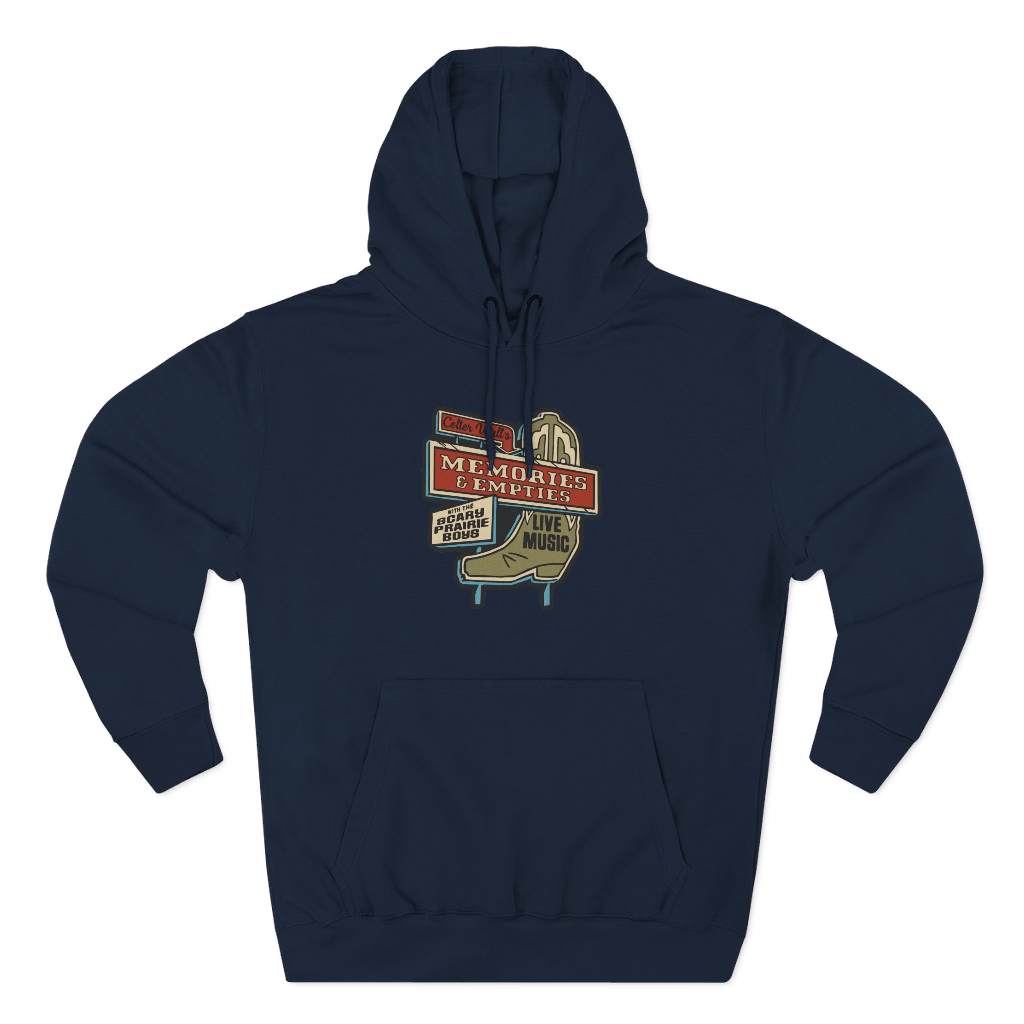 Colter Wall Memories And Empties Boot Sign Three-Panel Fleece Hoodie - Image 17