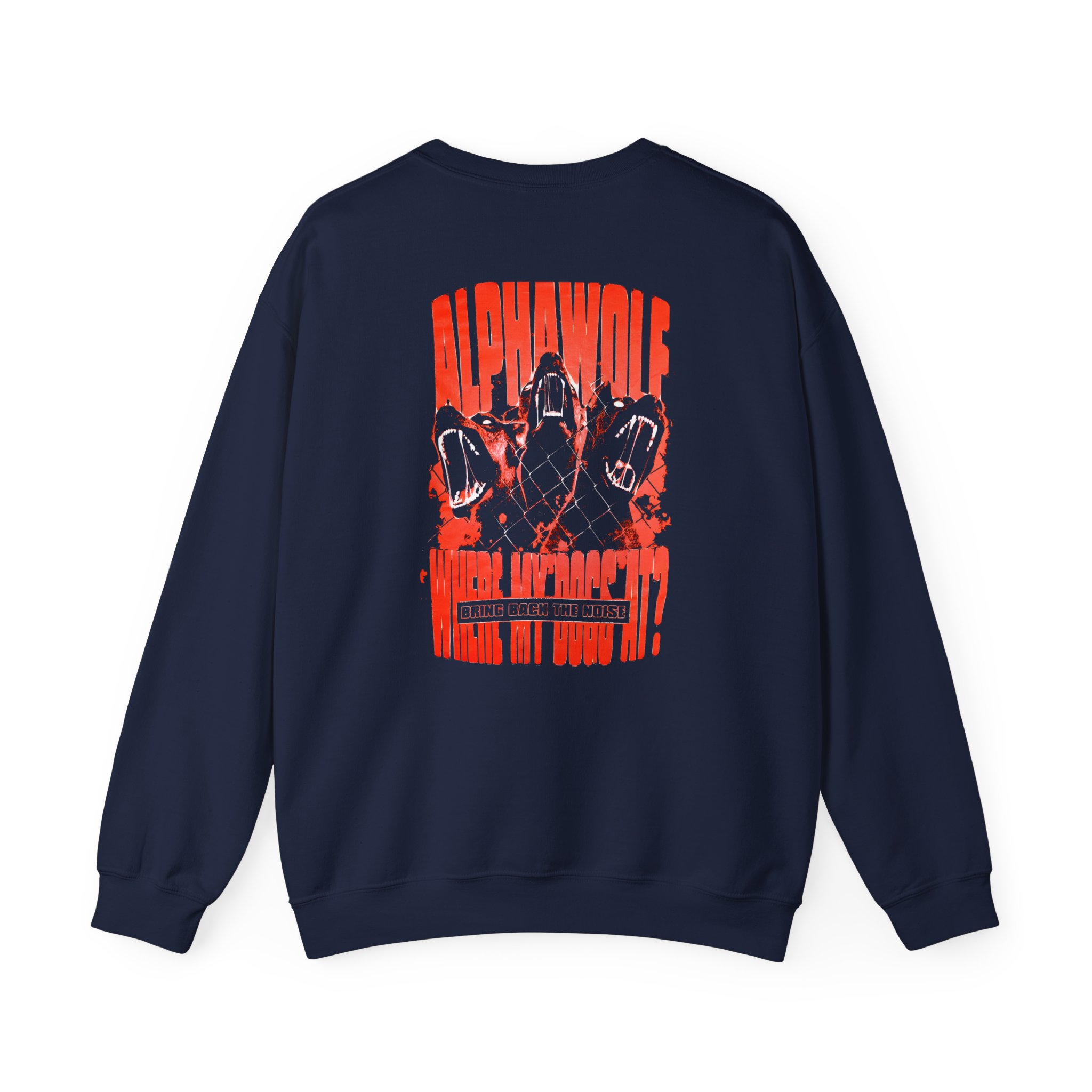 Alpha Wolf Where My Dogs at Unisex Heavy Blend™ Crewneck Sweatshirt - Image 6