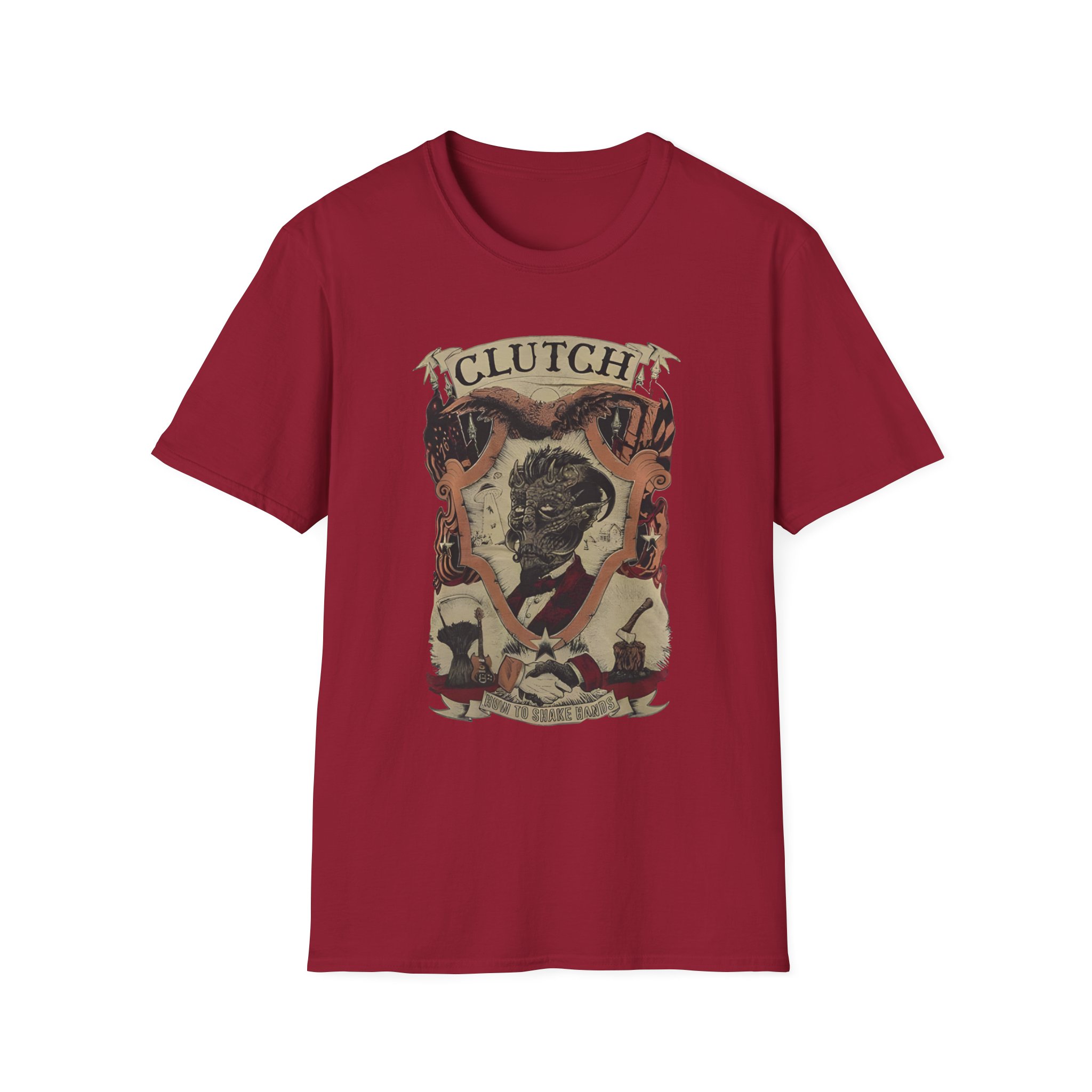 Clutchv How To Shake Hands Unisex Softstyle T-Shirt - Image 25