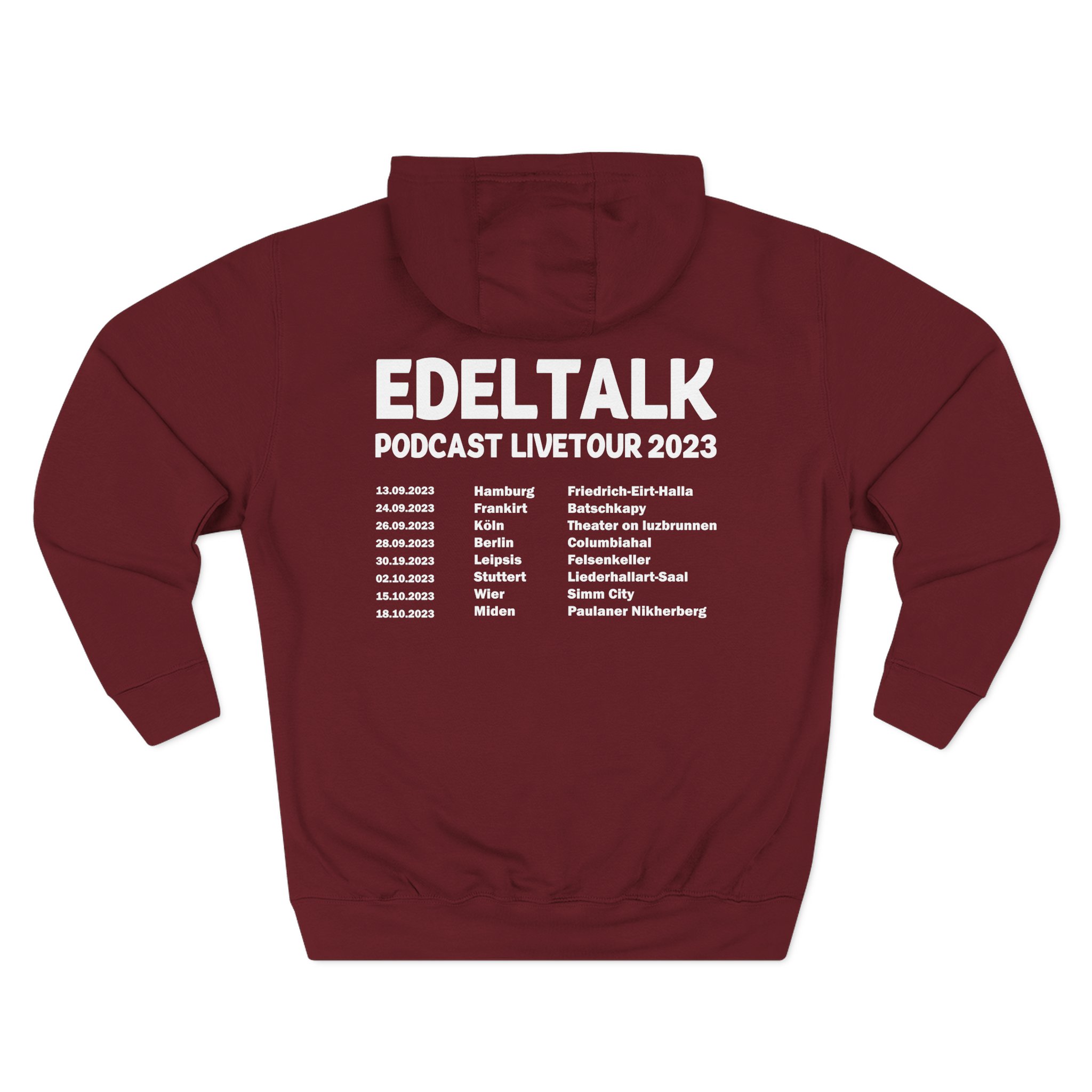 Edeltalk Podcast Livetour 2023 Three-Panel Fleece Hoodie - Image 16