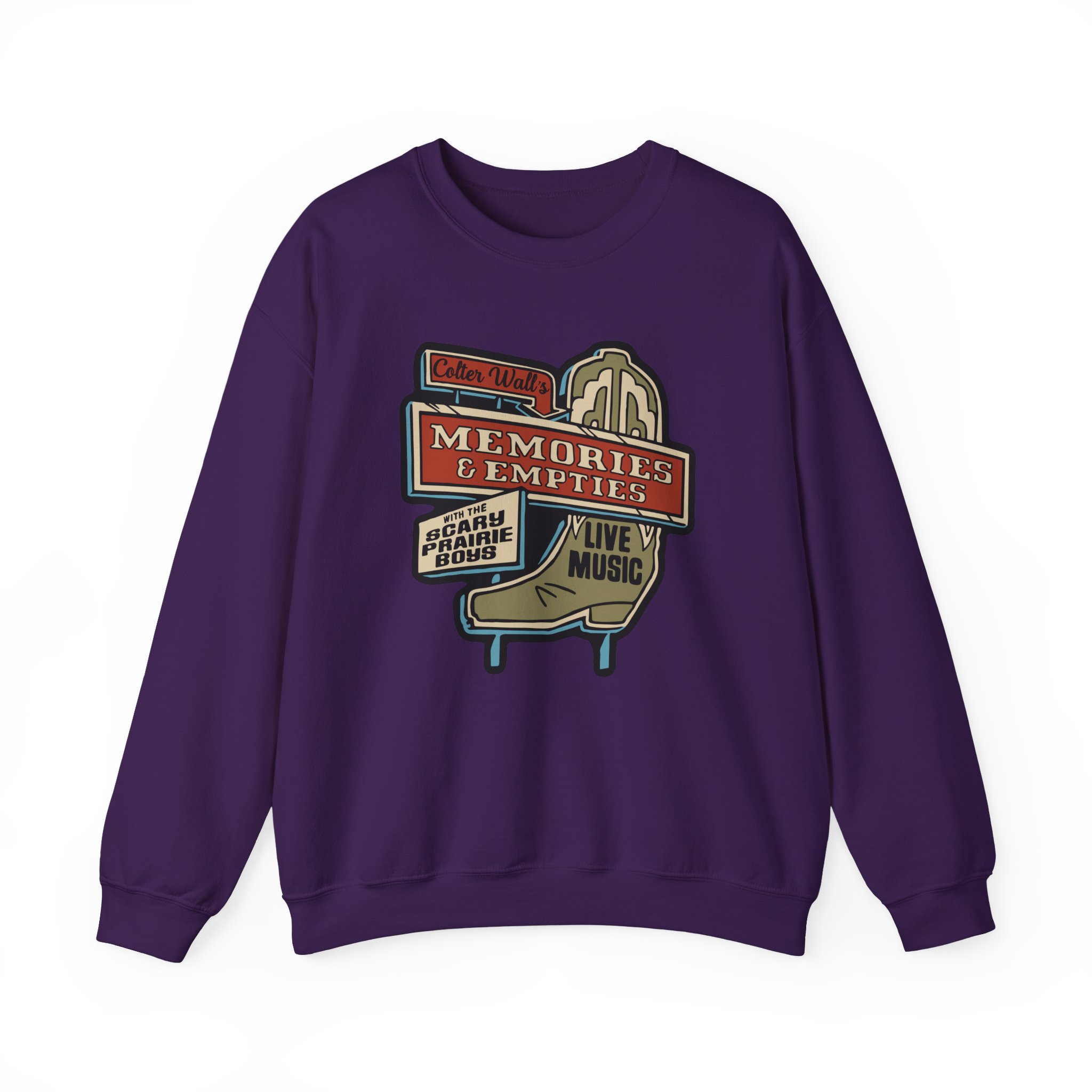 Colter Wall Memories And Empties Boot Sign Unisex Heavy Blend™ Crewneck Sweatshirt - Image 25