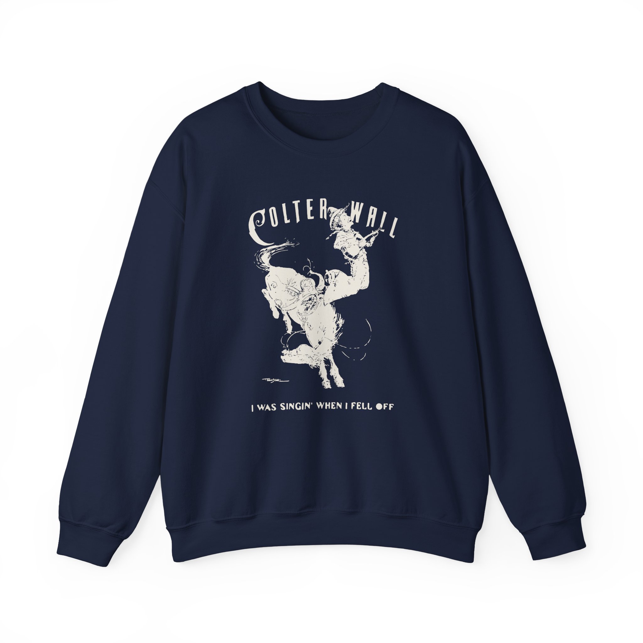 Colter Wall I Was Singin' When I Fell Off Unisex Heavy Blend™ Crewneck Sweatshirt - Image 13
