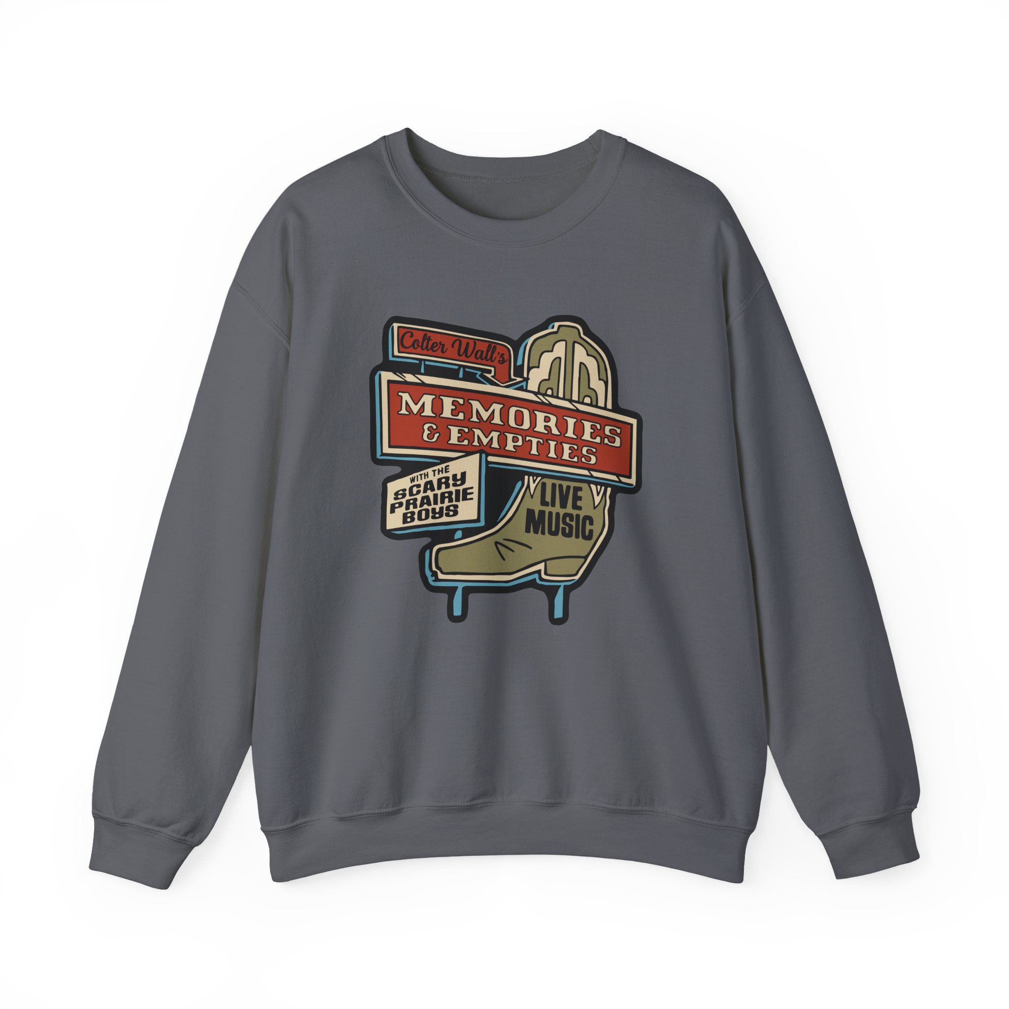 Colter Wall Memories And Empties Boot Sign Unisex Heavy Blend™ Crewneck Sweatshirt - Image 21