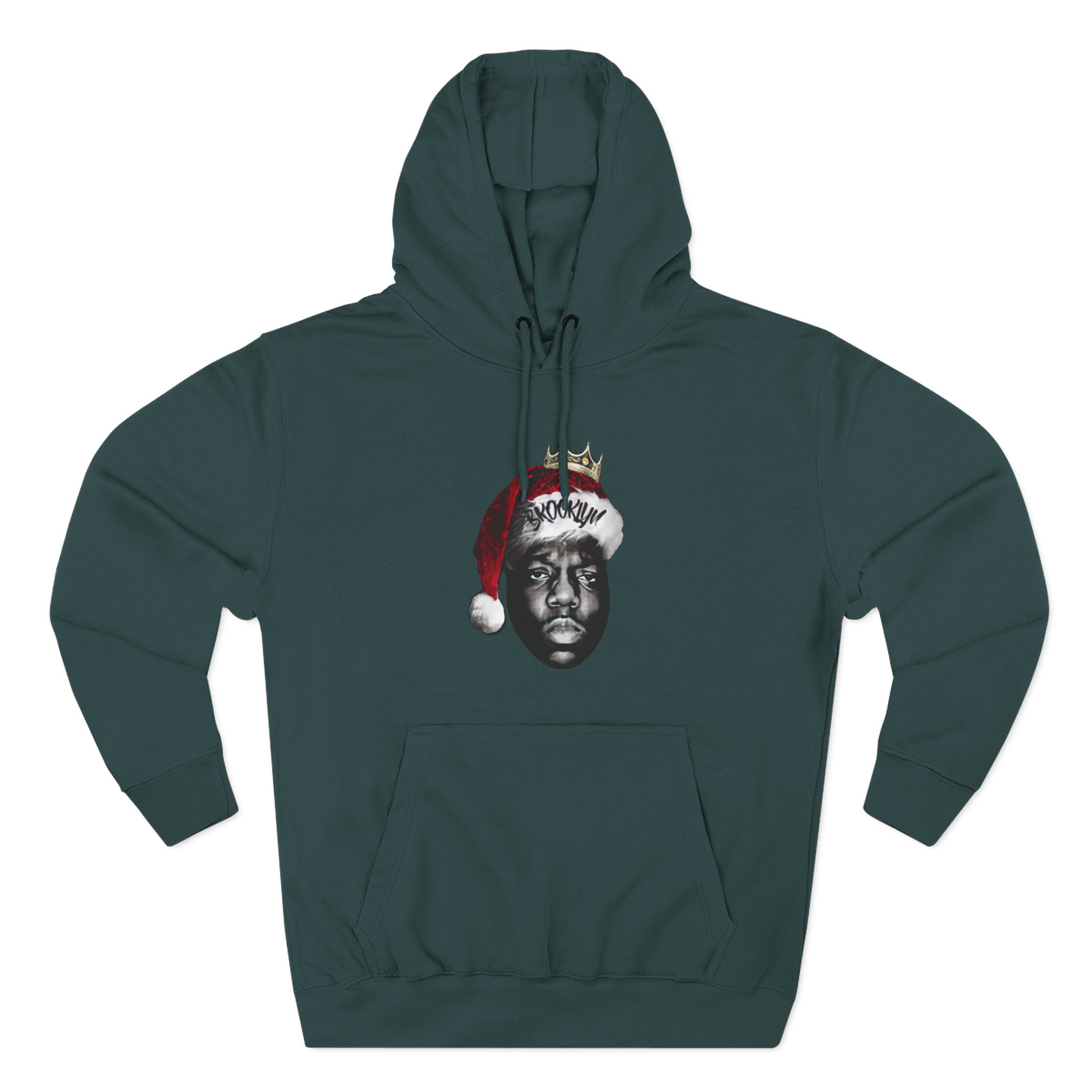 Biggie Smalls Wonder Why Christmas Missed Us Three-Panel Fleece Hoodie - Image 3