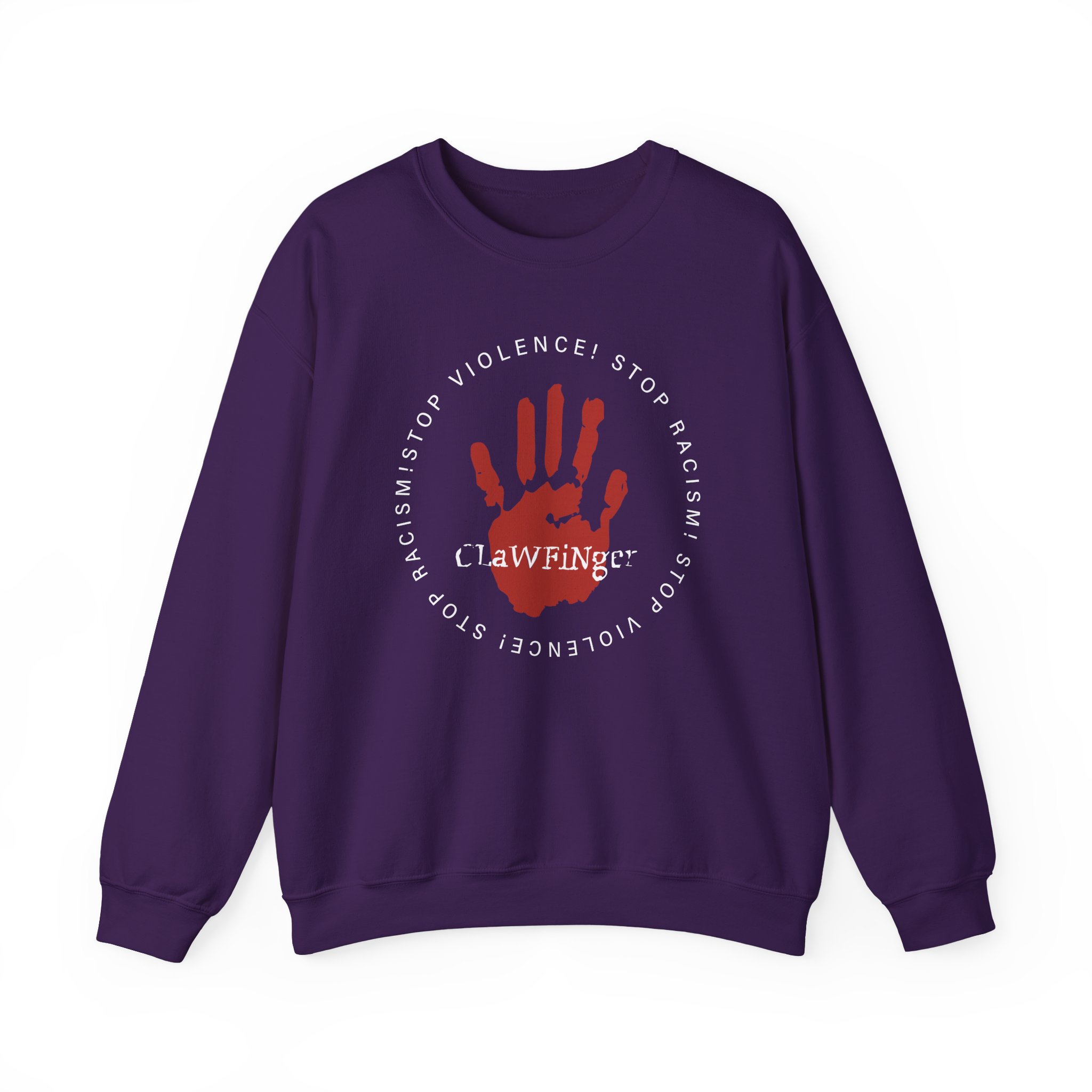 Clawfinger Stop Racism Stop Violence Unisex Heavy Blend™ Crewneck Sweatshirt - Image 11