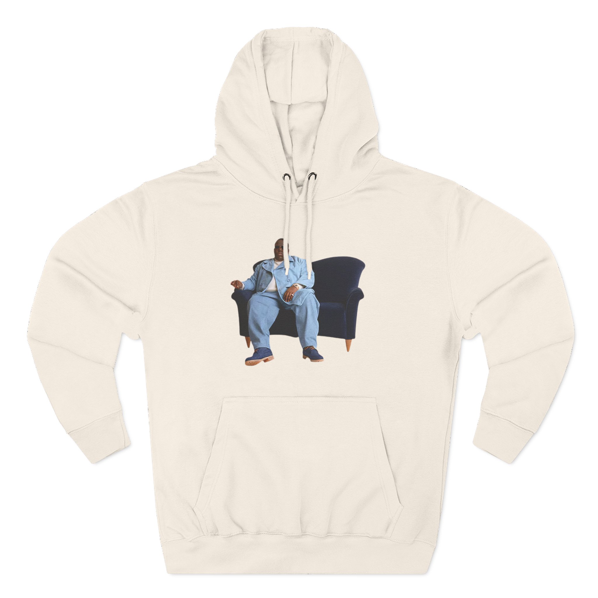 Biggie Smalls Couch Photo Three-Panel Fleece Hoodie - Image 7