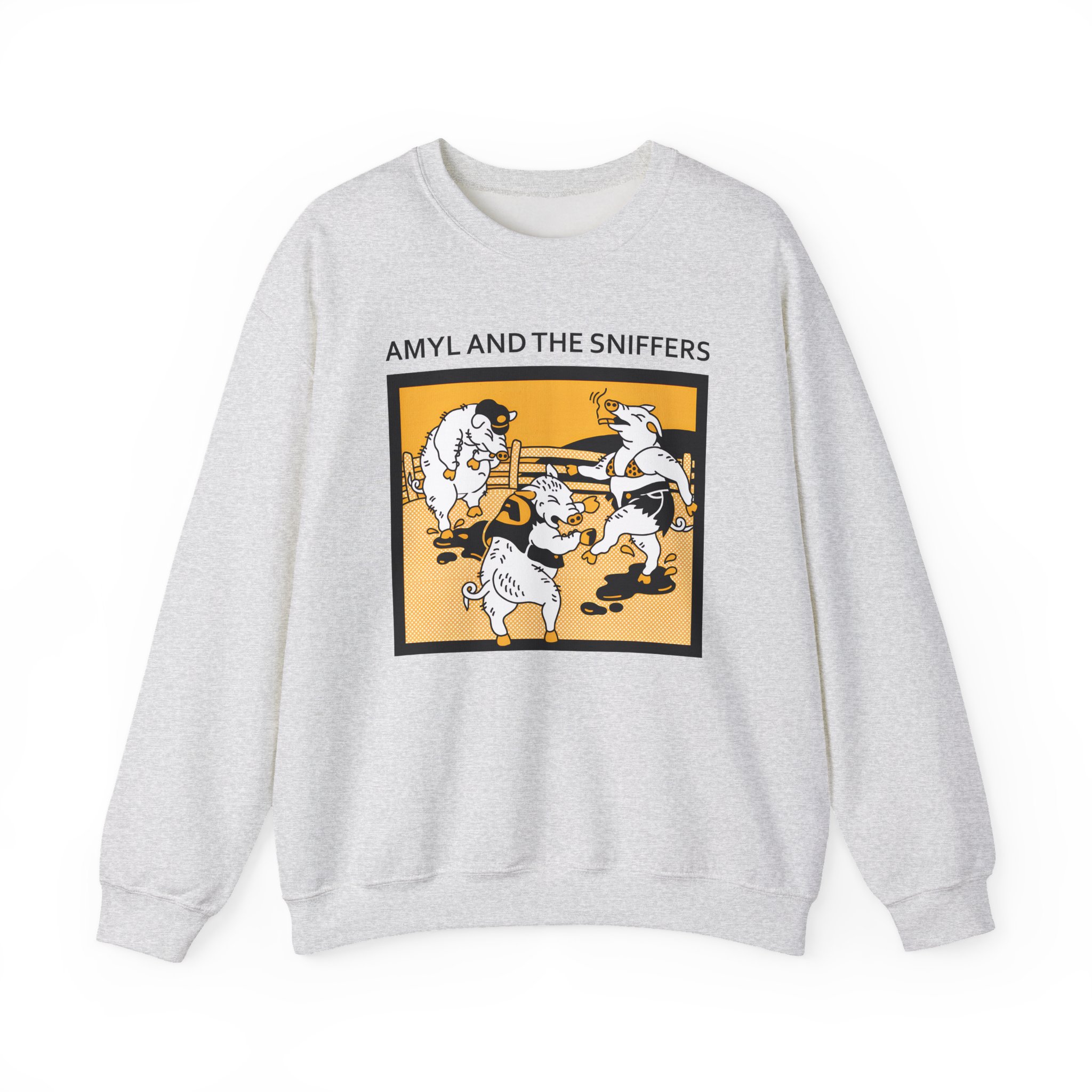 Amyl and the Sniffers Pigs Unisex Heavy Blend™ Crewneck Sweatshirt - Image 3